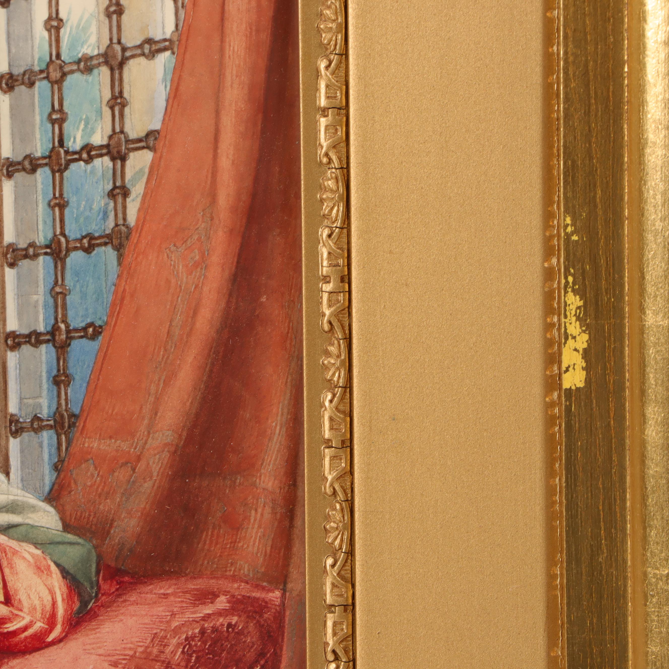 Giuseppe Guidi Orientalist Style Watercolor Painting