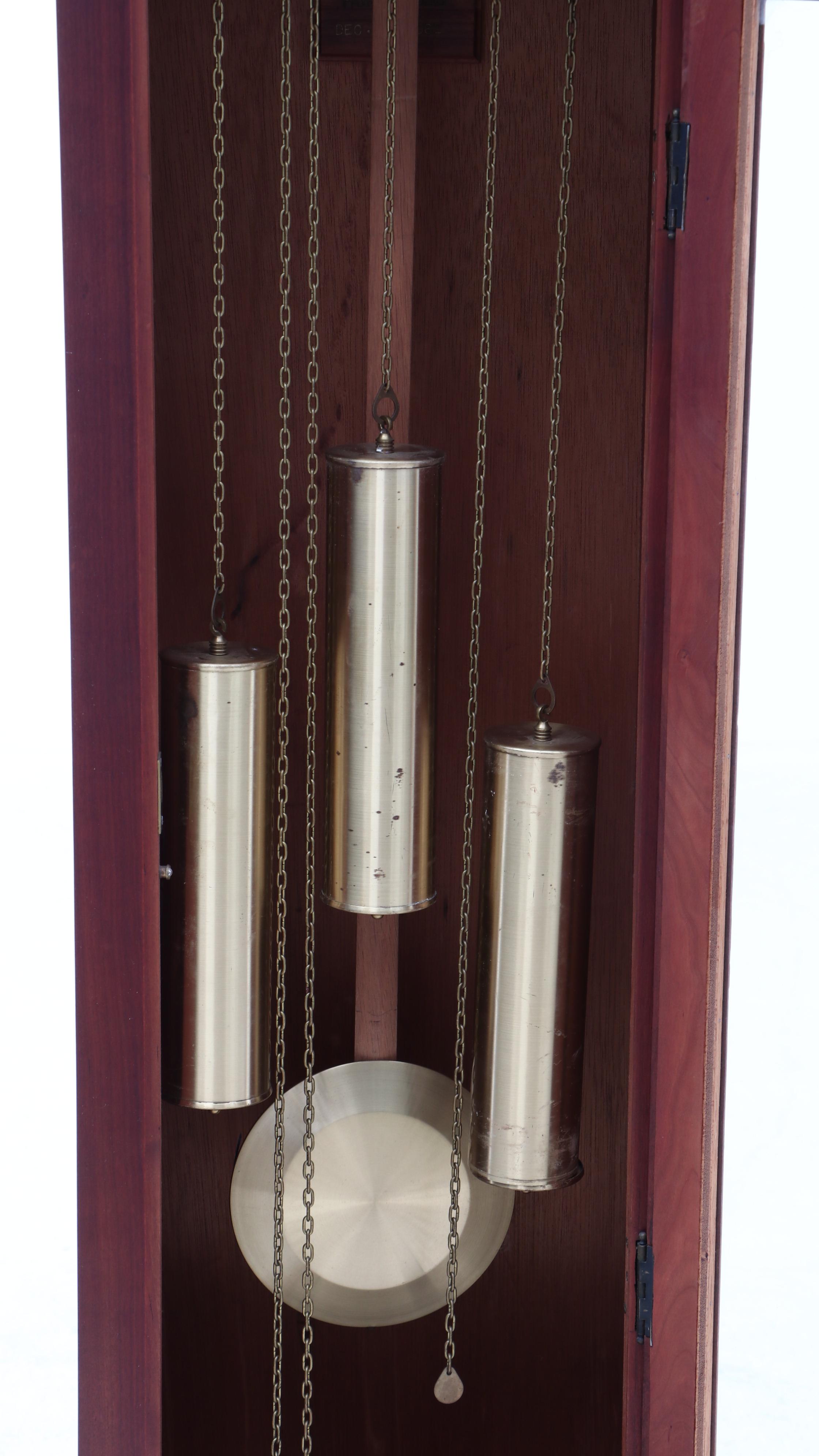 Chippendale Style Cherry Grandfather Clock, Mid-Century