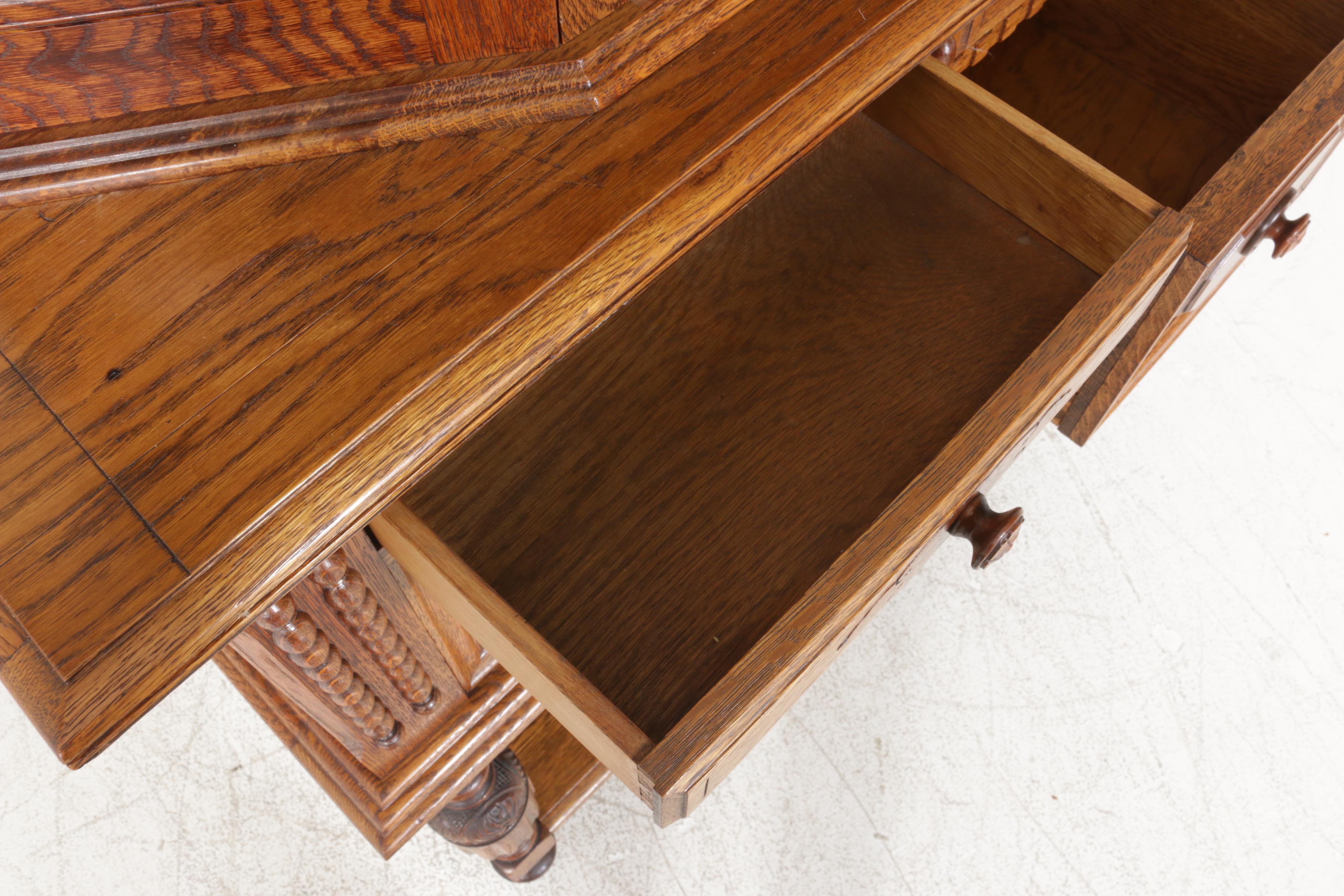 Hecht Brothers Jacobean Style Wooden Court Cabinet