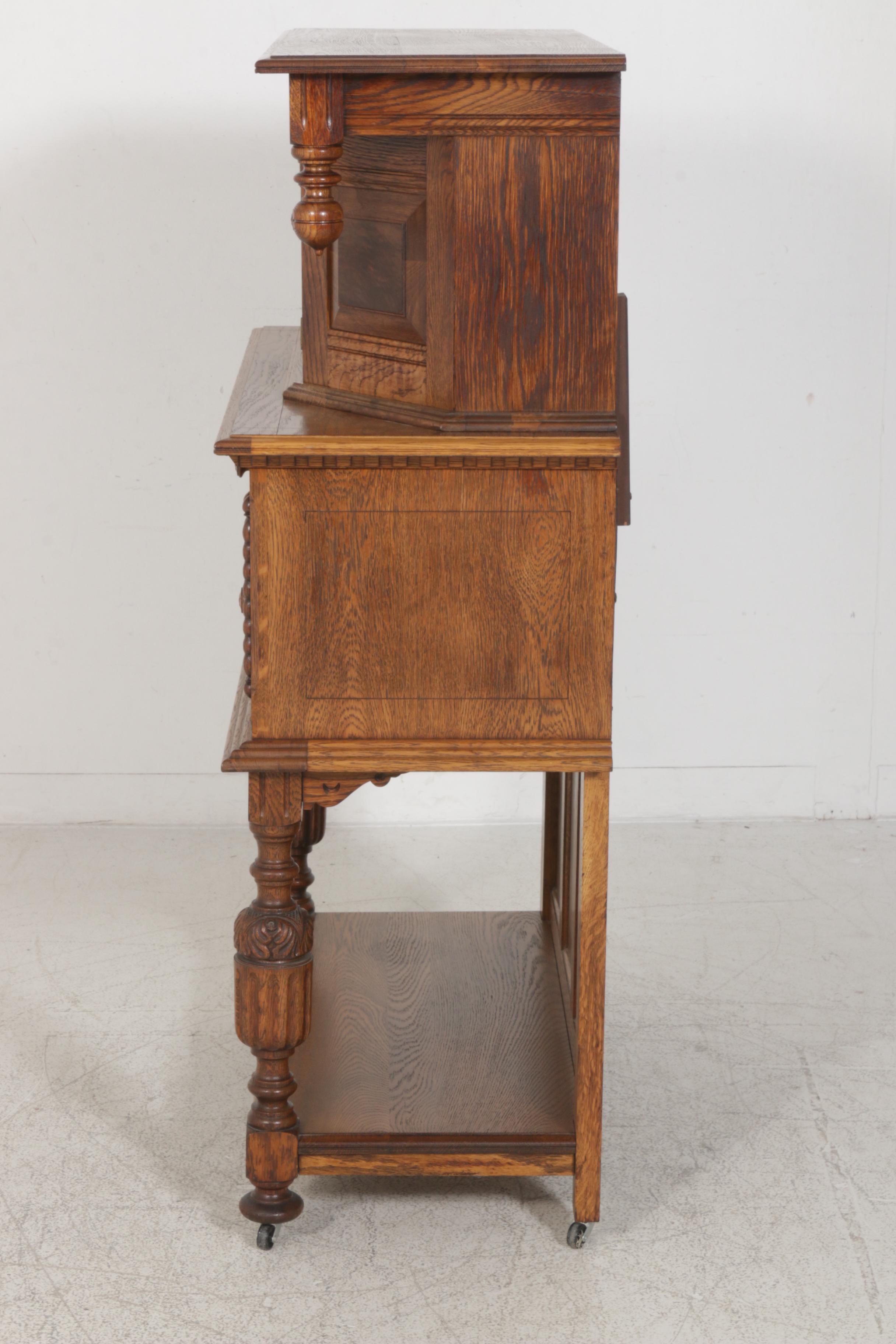 Hecht Brothers Jacobean Style Wooden Court Cabinet