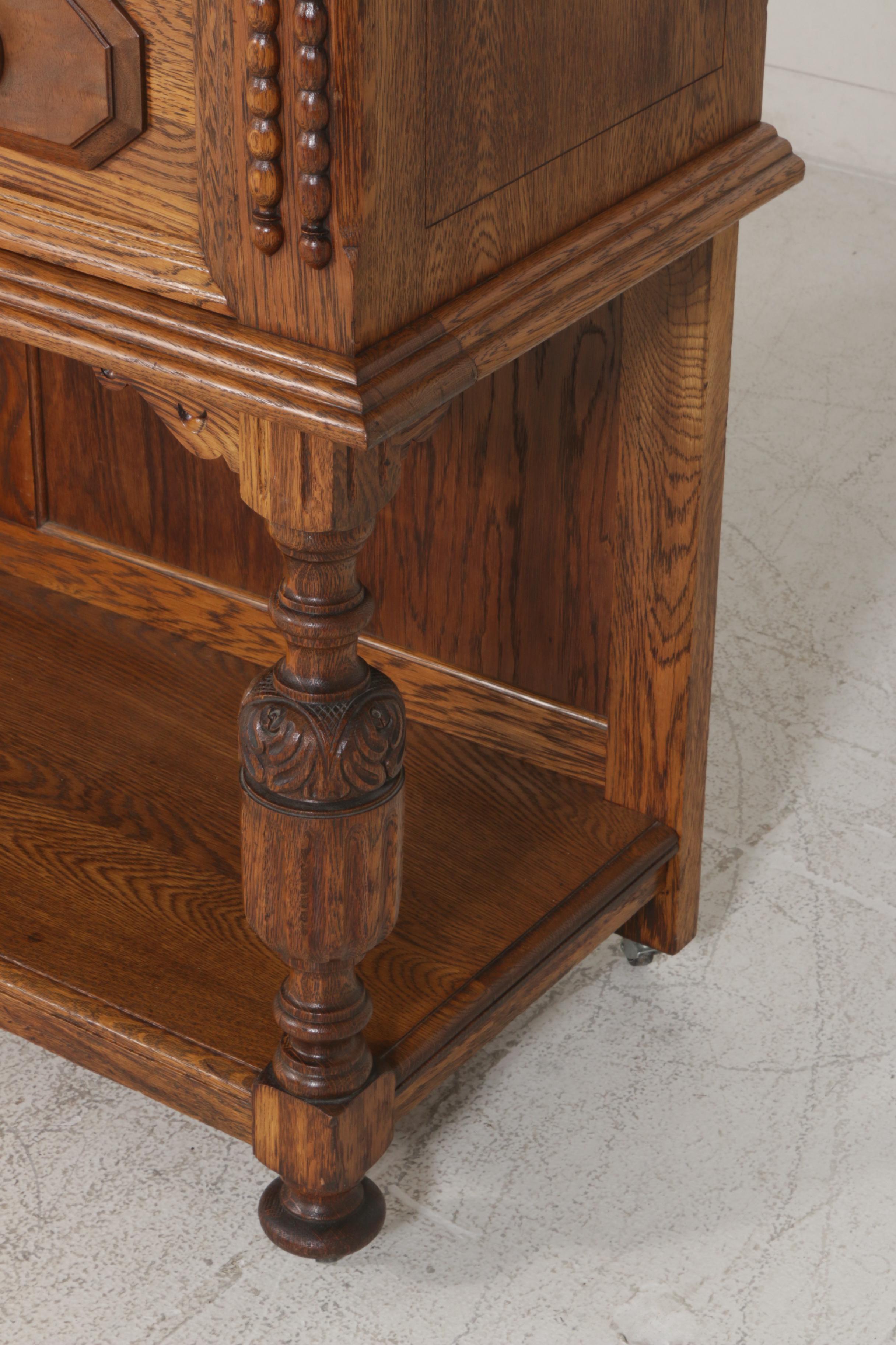 Hecht Brothers Jacobean Style Wooden Court Cabinet