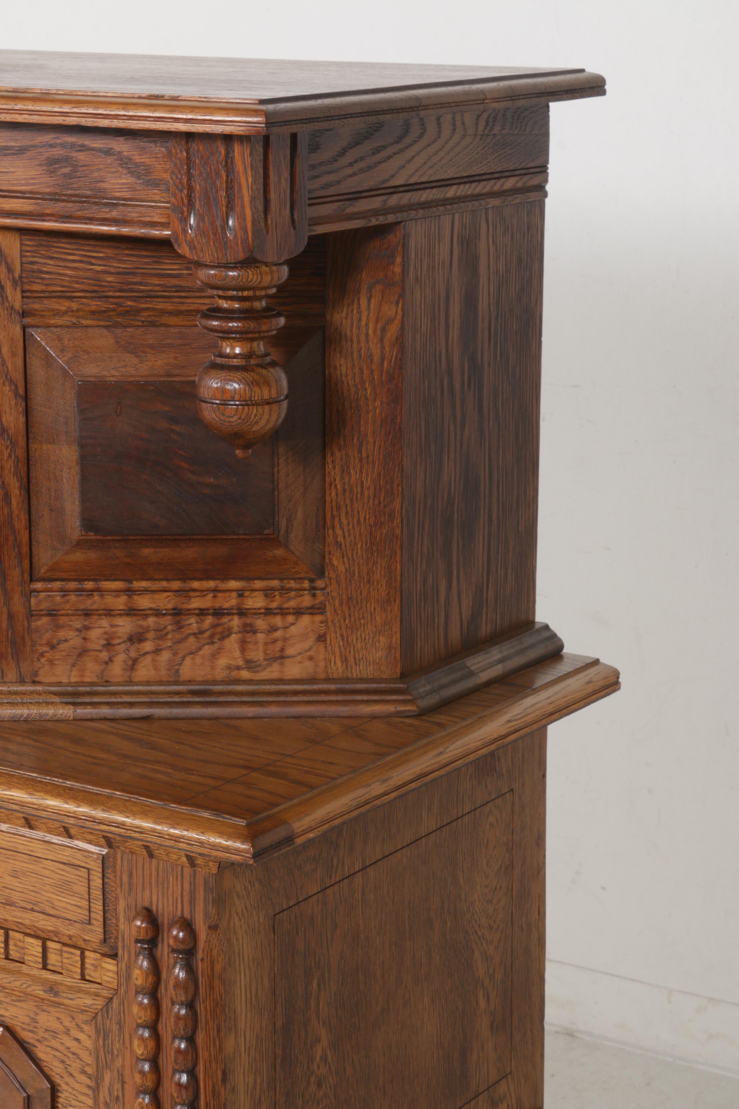 Hecht Brothers Jacobean Style Wooden Court Cabinet