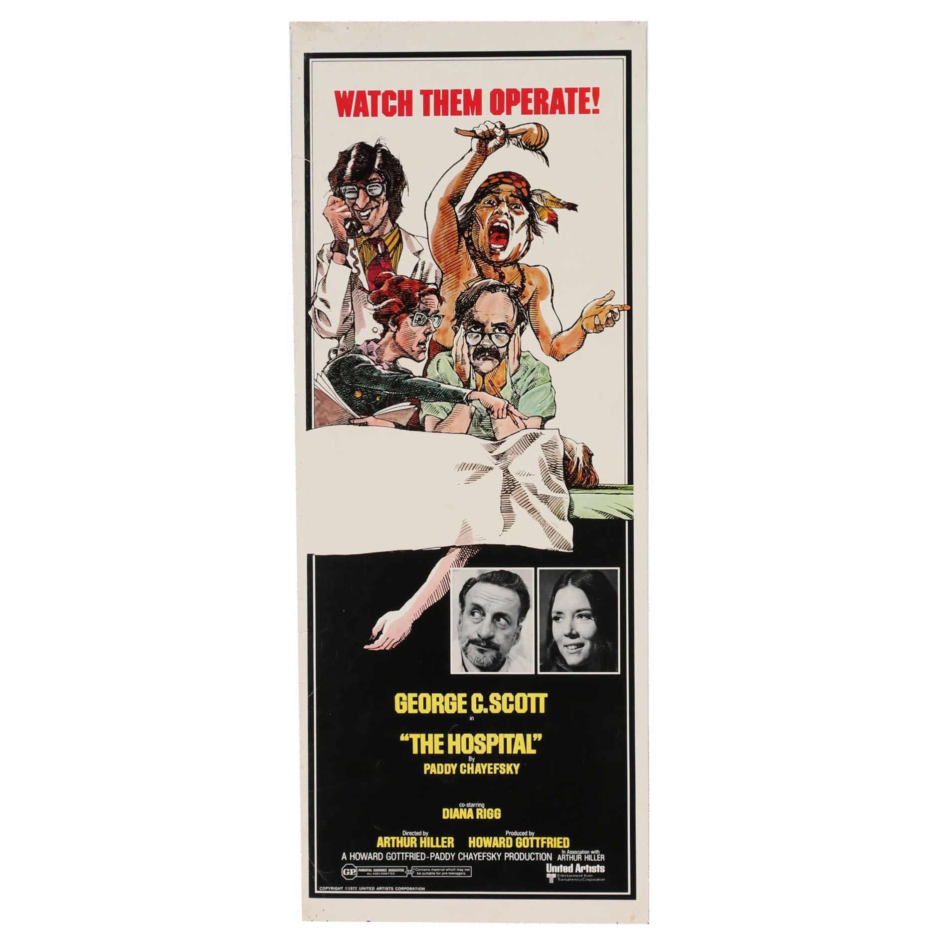 1972 Offset Lithograph Movie Poster "The Hospital"