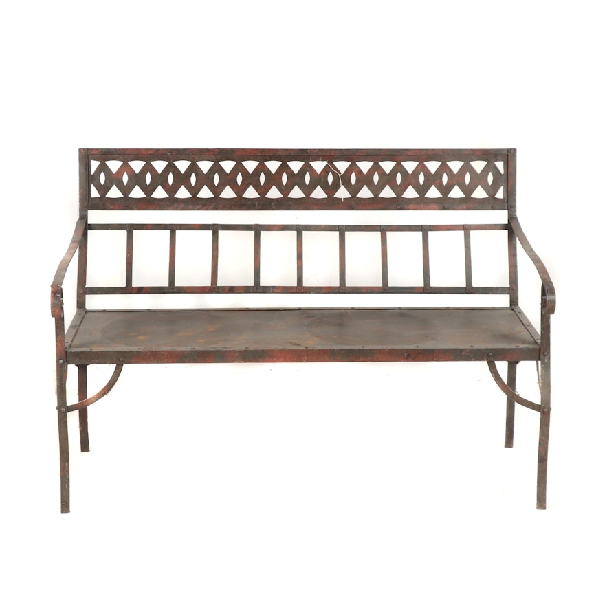 Contemporary Steel Patio Bench