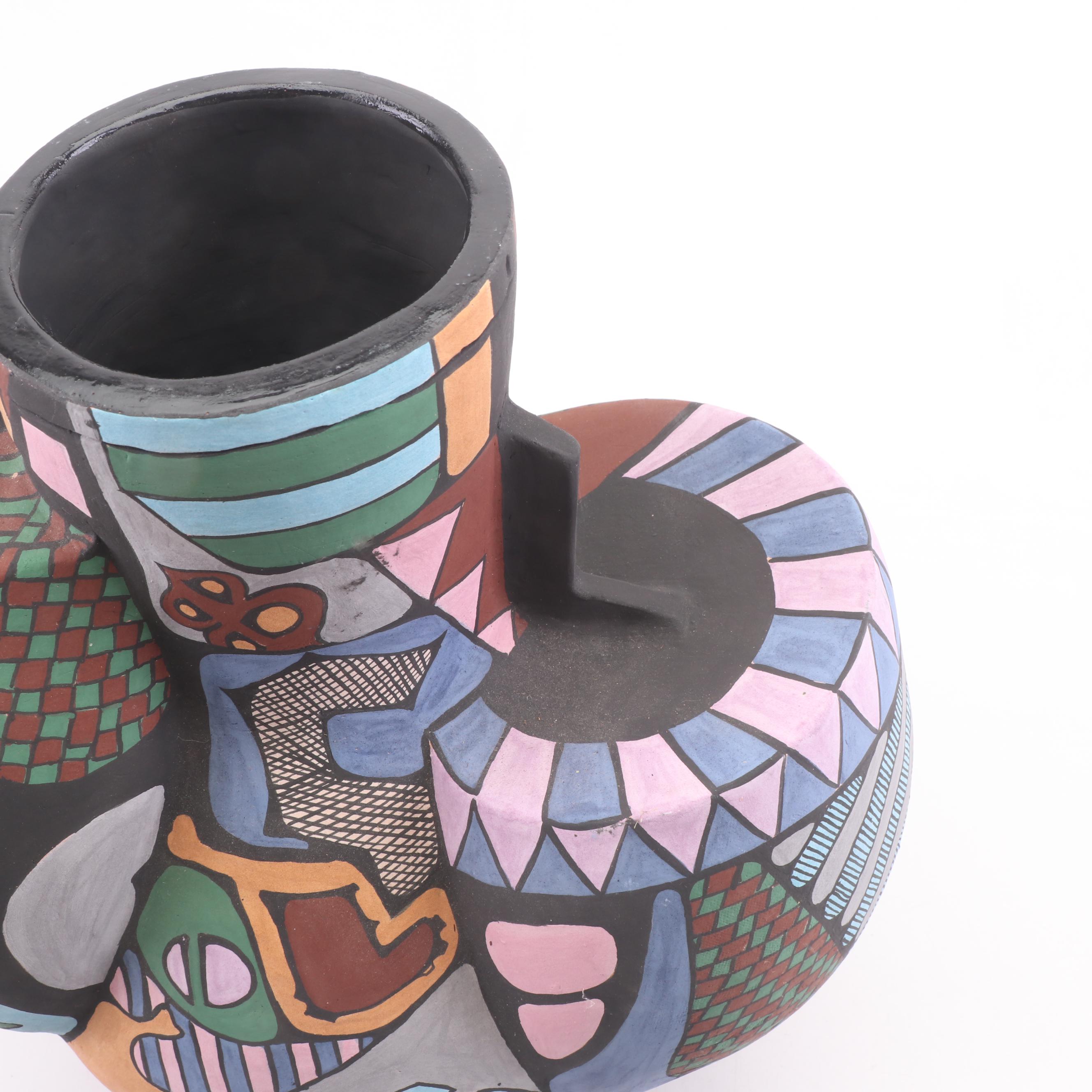 Philip & Marilyn Garnick Thrown and Altered Stoneware Lidded Jar