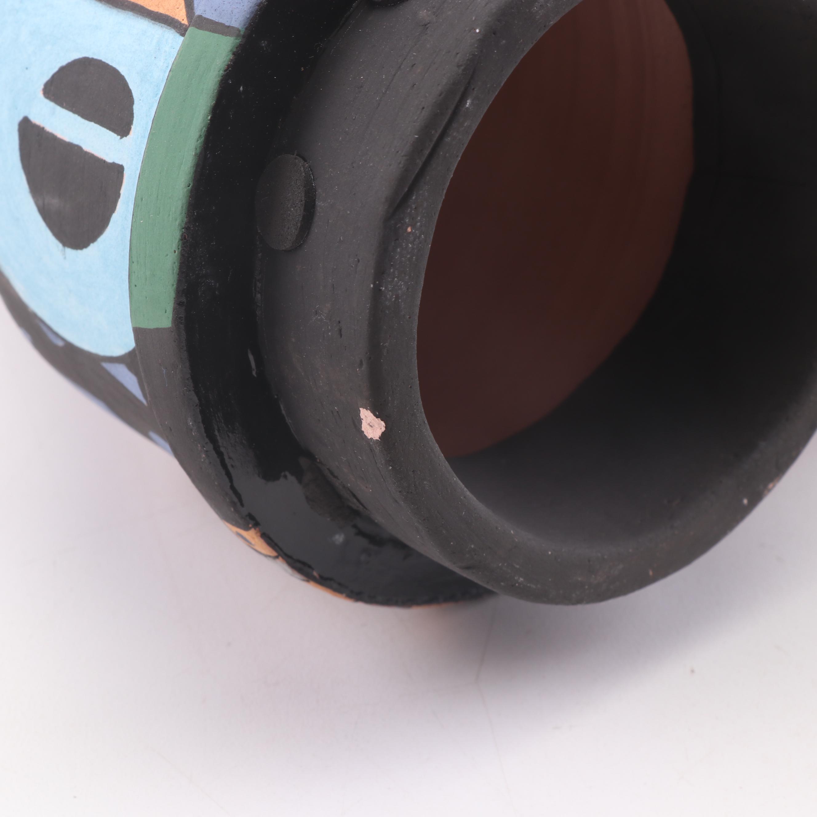 Philip & Marilyn Garnick Thrown and Altered Stoneware Lidded Jar