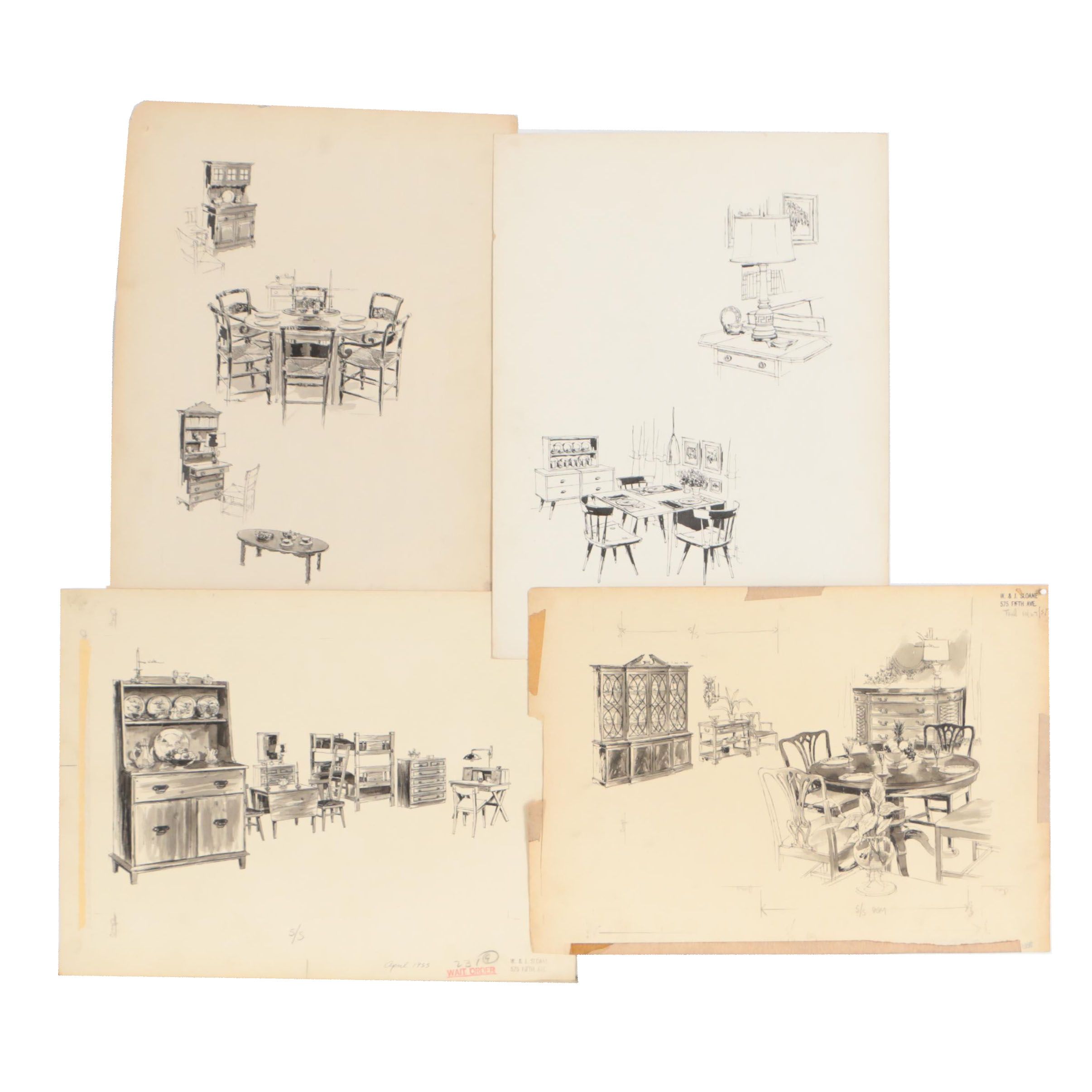 Max Walter Furniture Design Illustrations for W. & J. Sloane