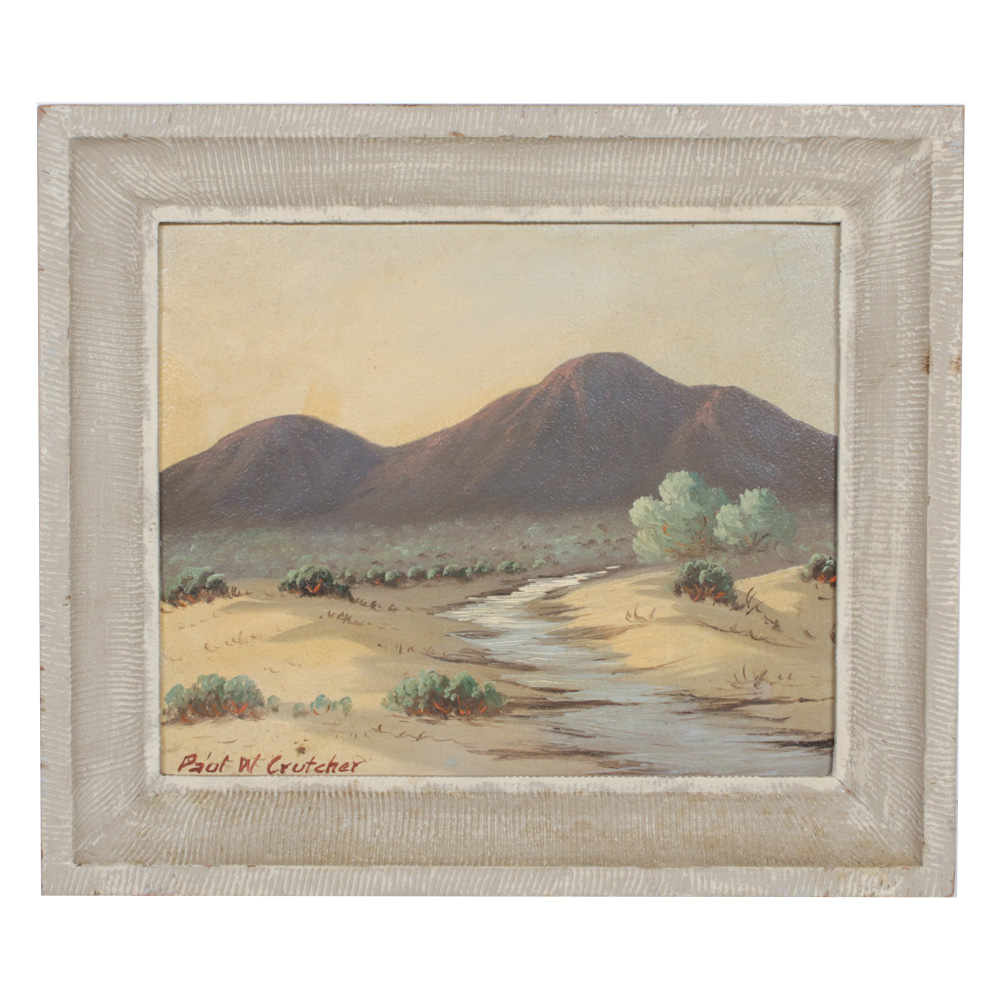 Paul W. Crutcher California Desert Oil Painting
