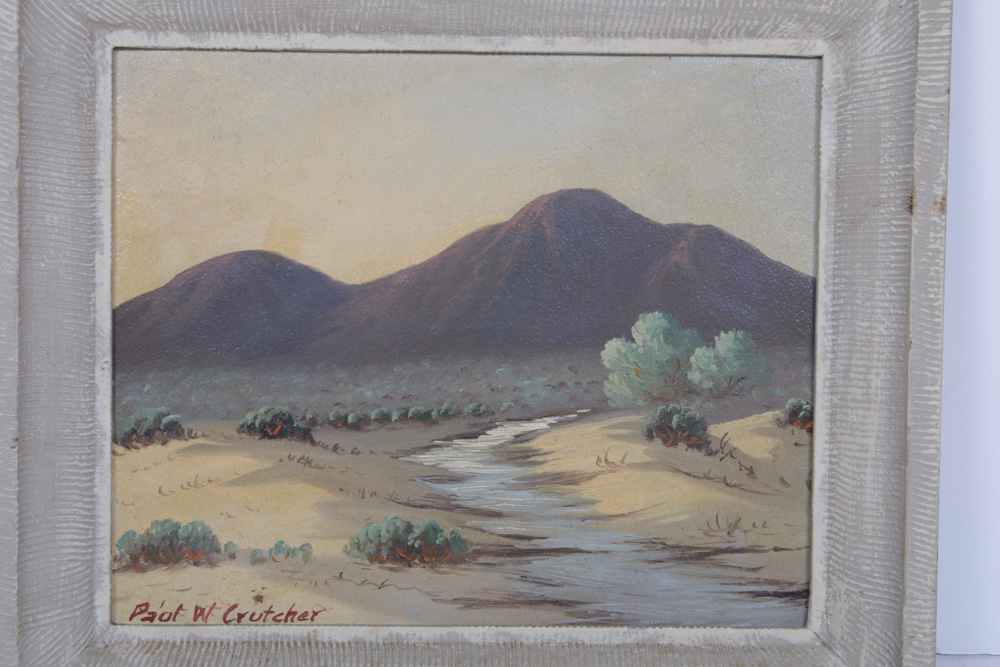 Paul W. Crutcher California Desert Oil Painting