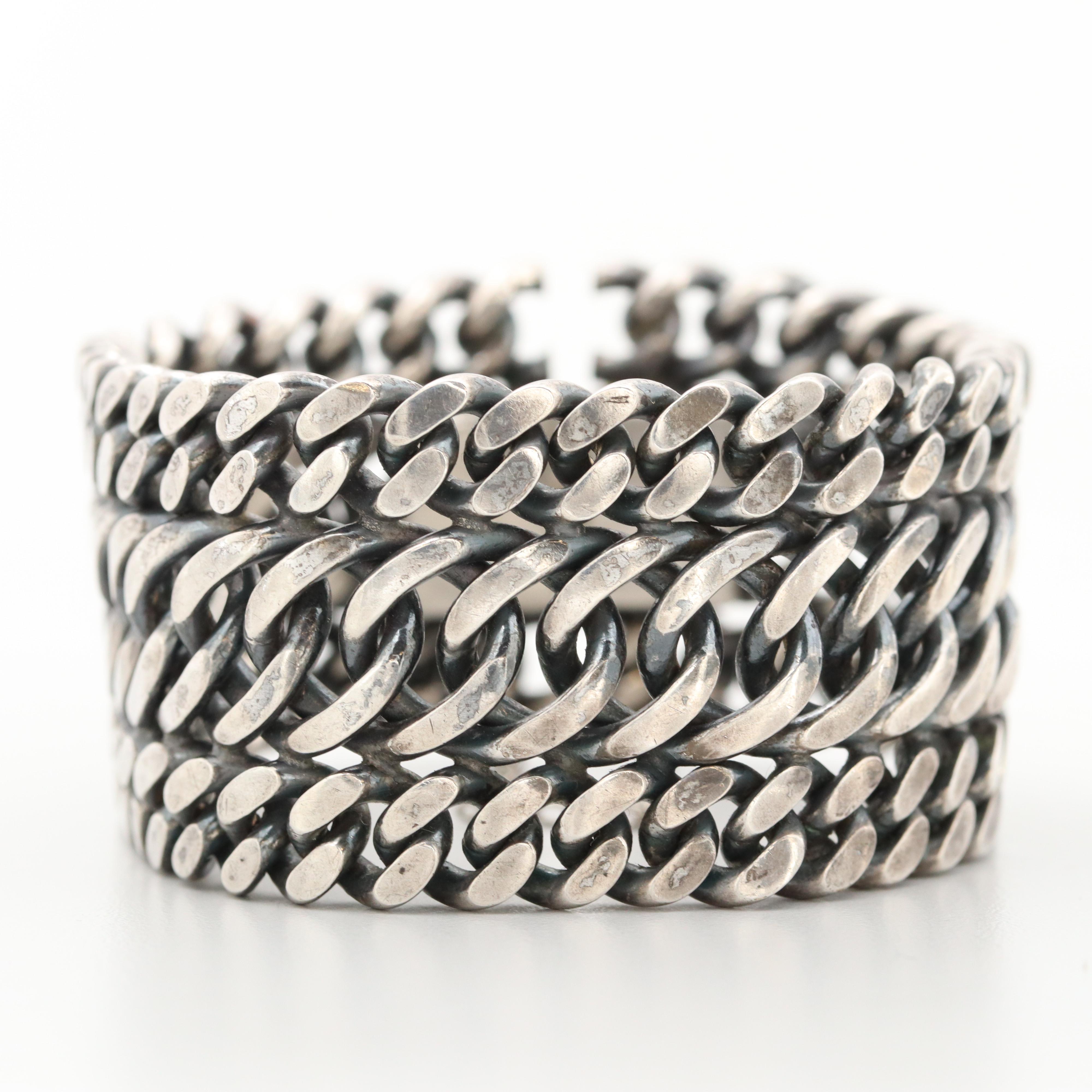 Sterling Silver Triple Curb Link Bracelet