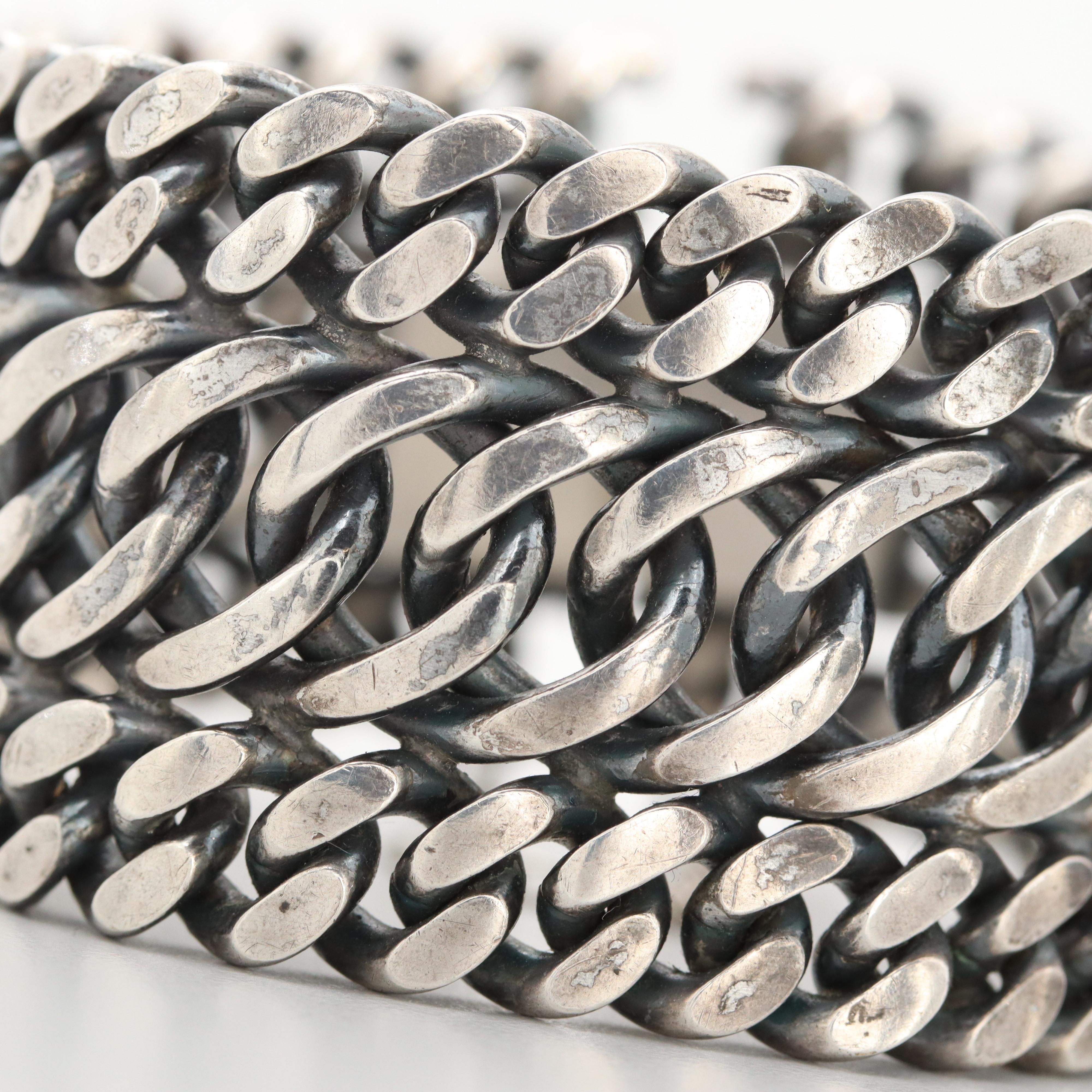 Sterling Silver Triple Curb Link Bracelet