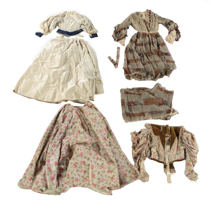 Taffeta and Chiffon Dress Sets, 19th to Early 20th Century