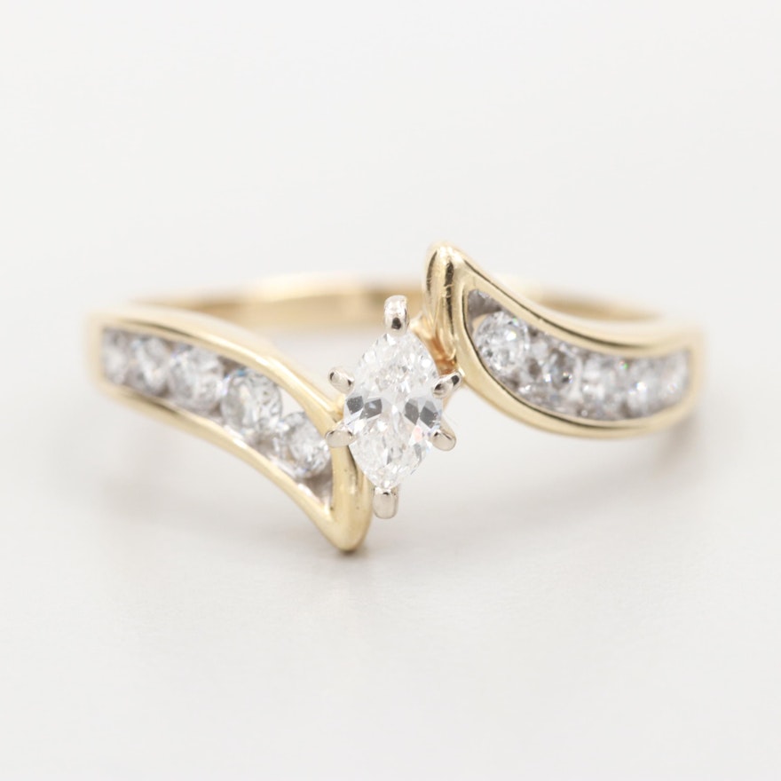 14K Yellow Gold Diamond Ring