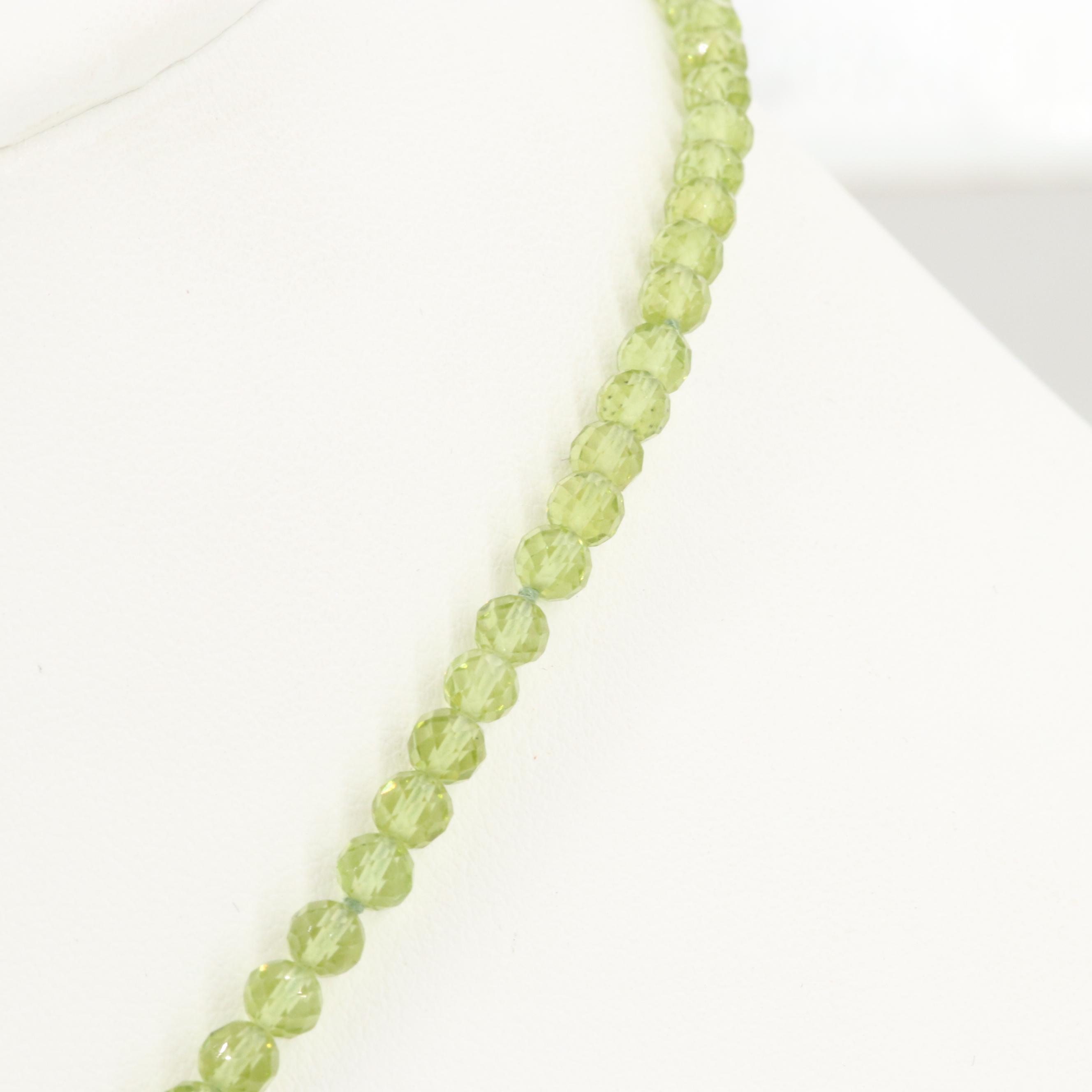 Tiffany & Co. 18K Yellow Gold Cultured Pearl and Peridot  Necklace