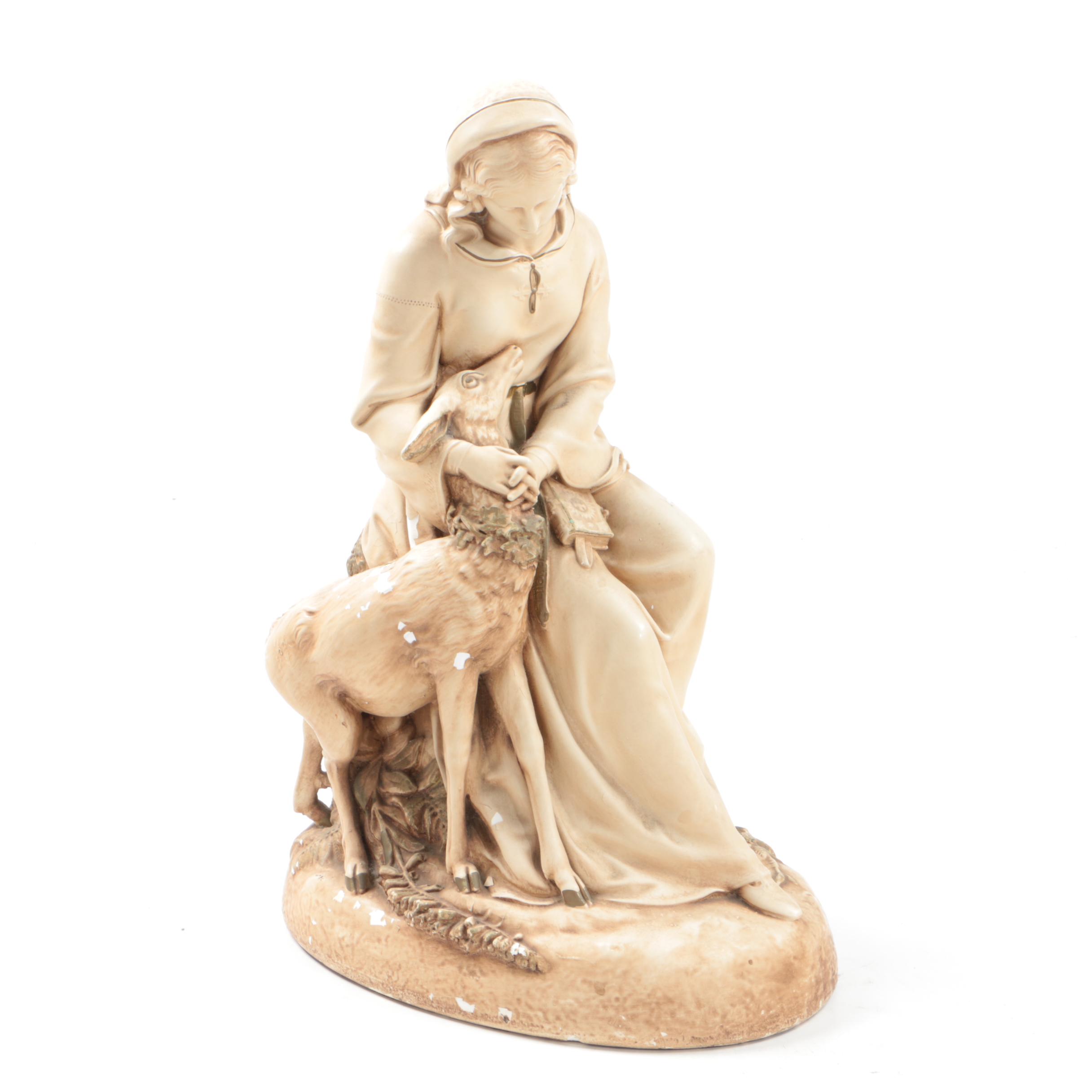 Marwal Chalkware Sculpture after Felix Martin Miller