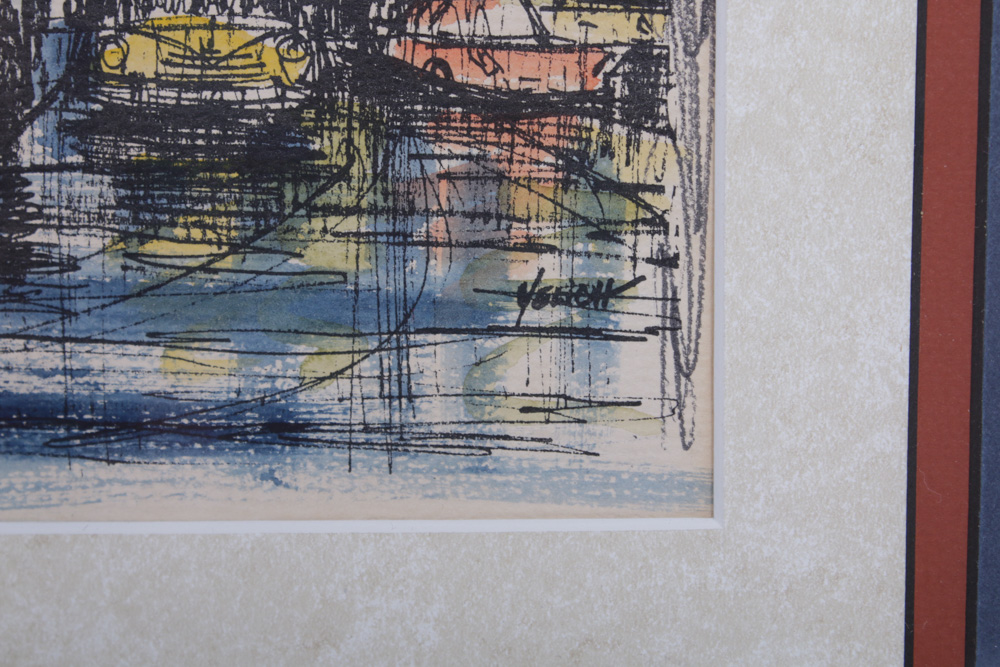 George Yelich Lithograph of a Cityscape