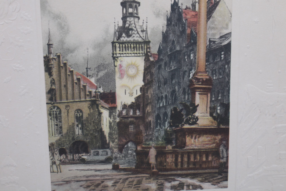 Rudolph Voits Etchings on Cast Paper Cards