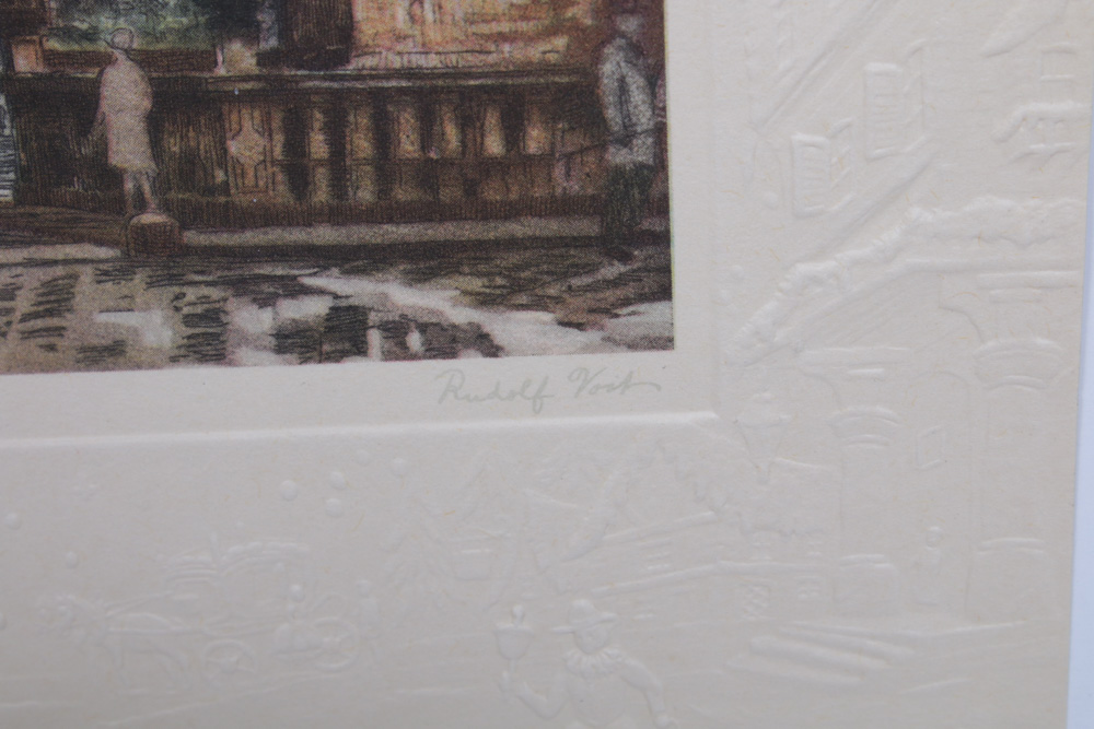 Rudolph Voits Etchings on Cast Paper Cards