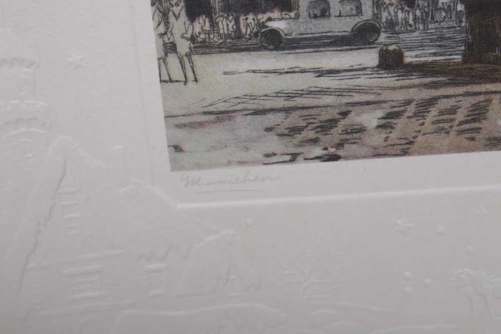 Rudolph Voits Etchings on Cast Paper Cards