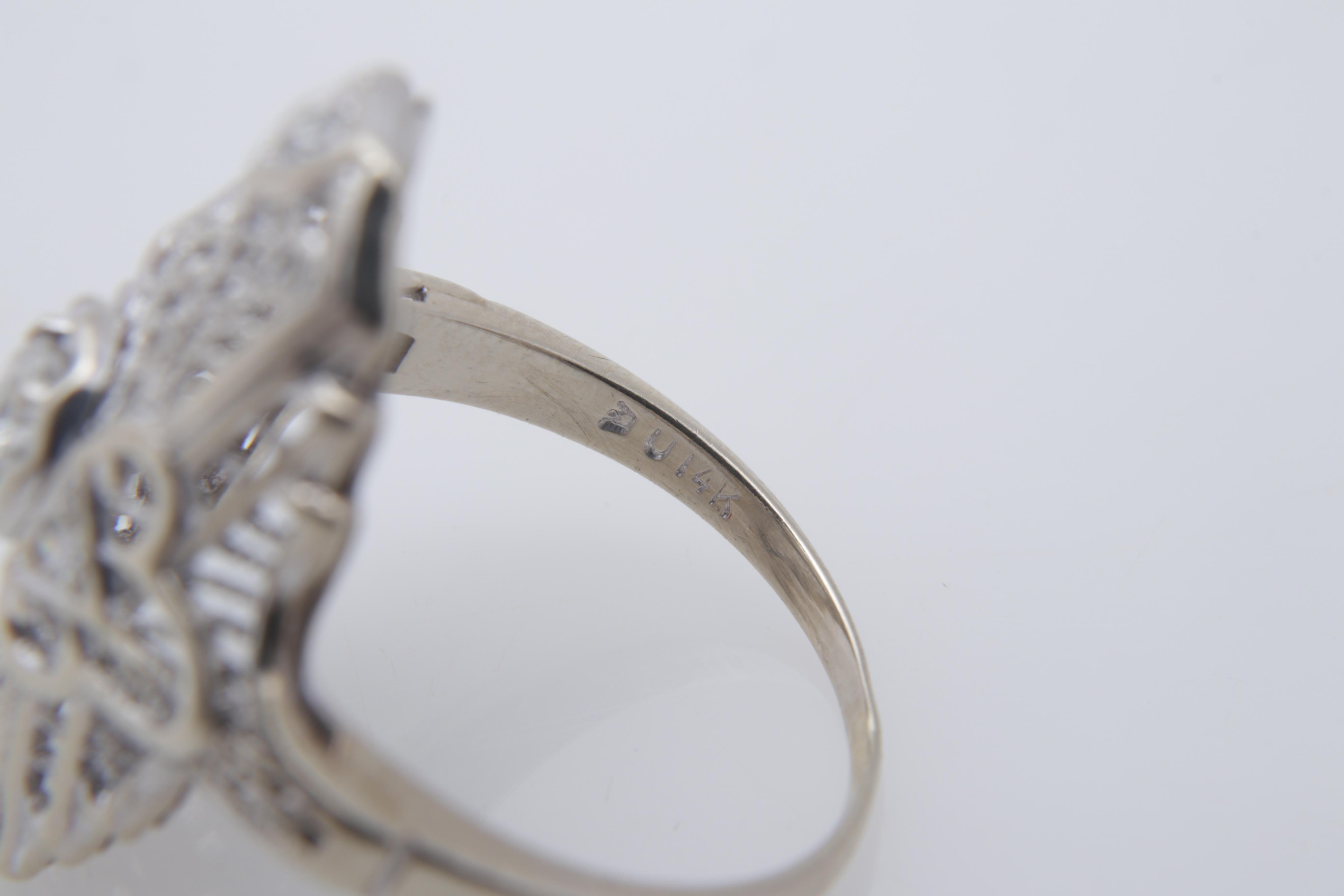 Late Edwardian 14K White Gold Diamond Ring