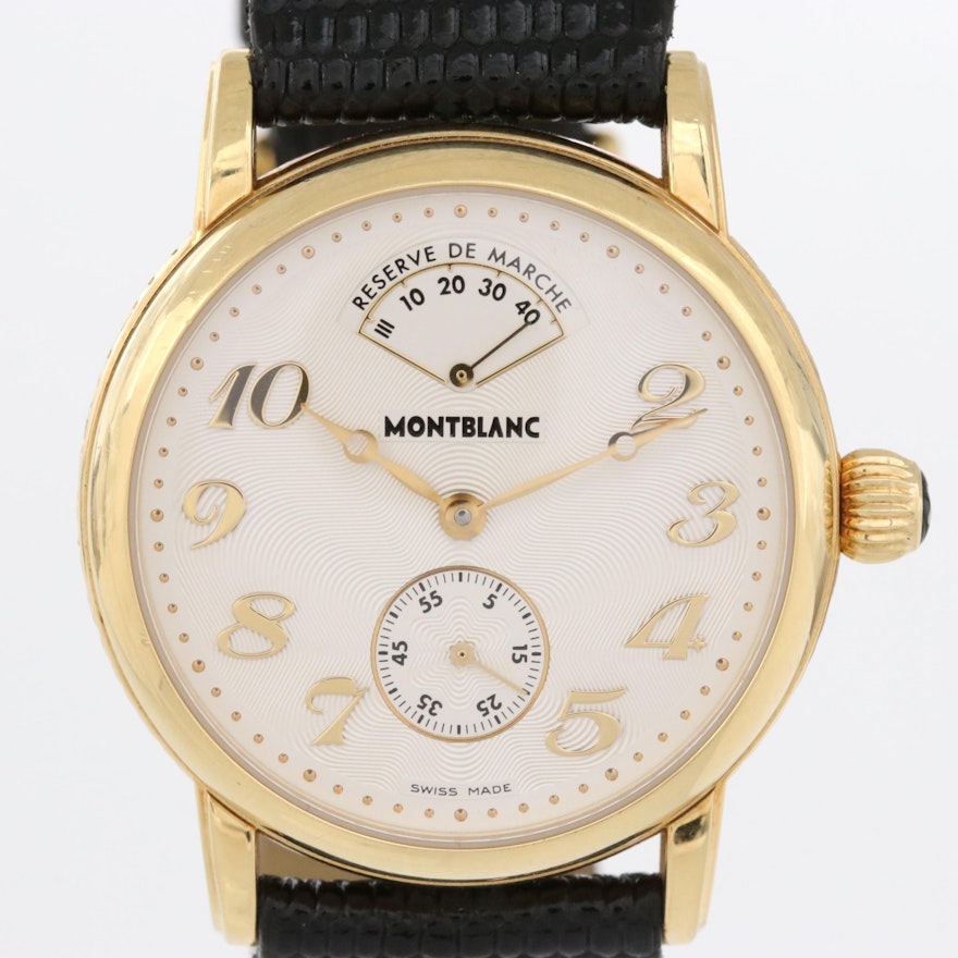 Montblanc Meisterstuck Reserve de Marche 18K Gold Stem Wind Wristwatch