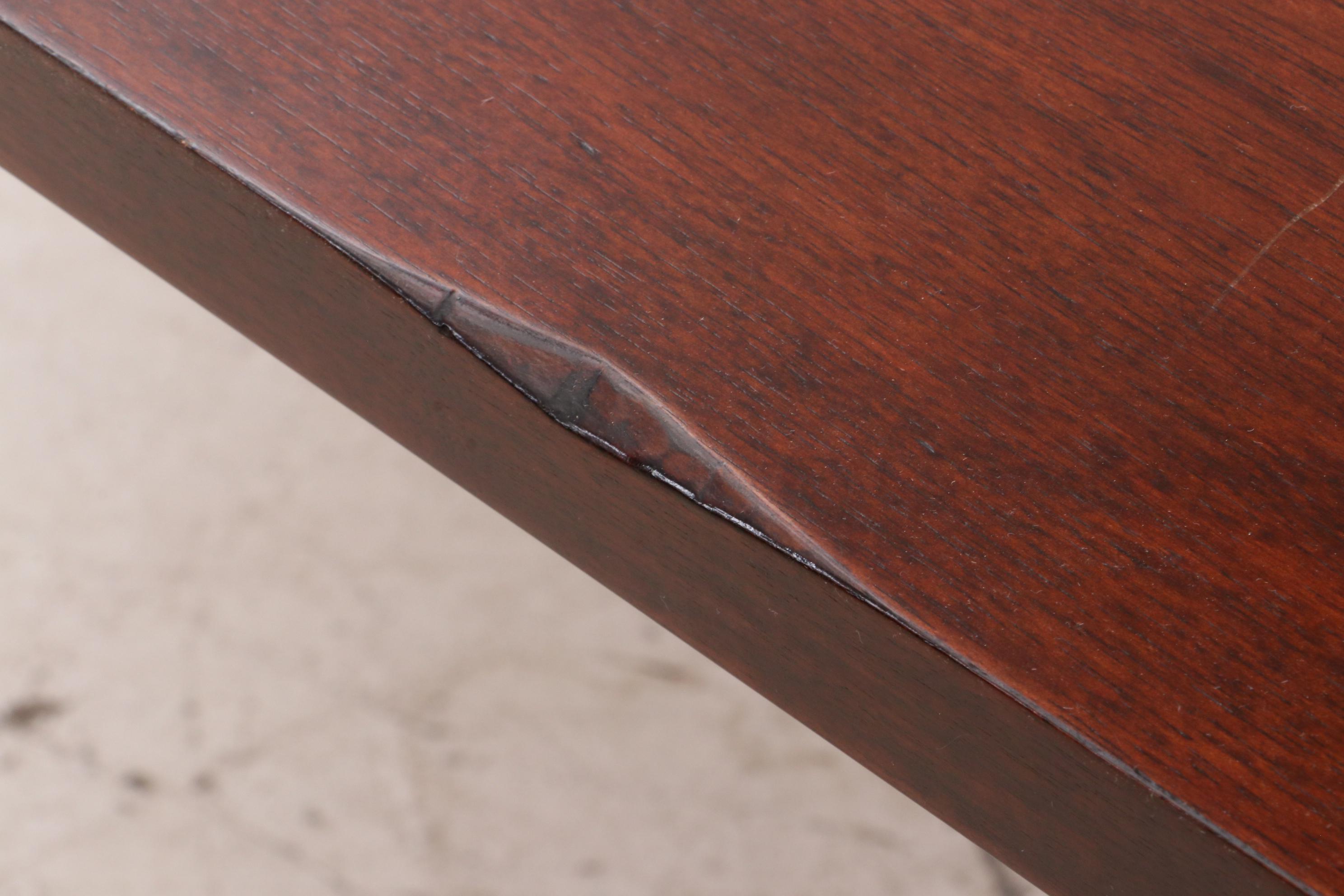 Pier 1 Leather Upholstered Chairs and Mahogany Wooden Table