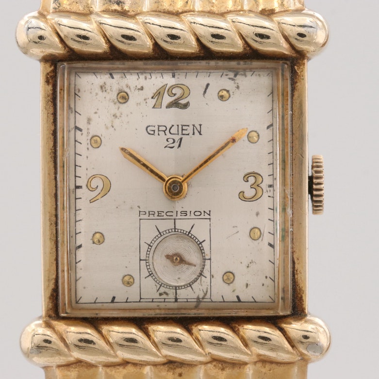 Vintage Gruen Veri-Thin Gold Filled Stem Wind Watch