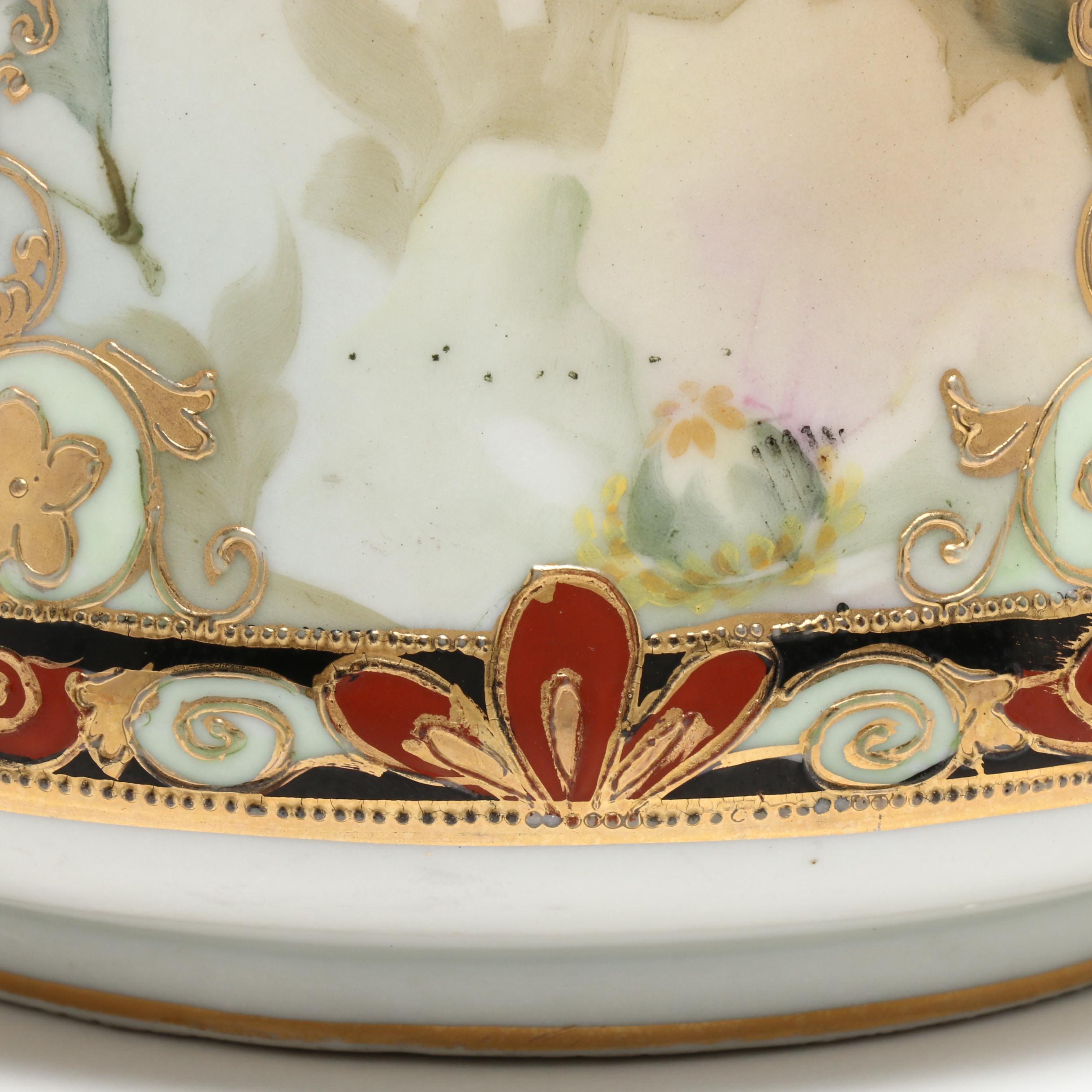 Morimura Bros. Japanese Porcelain Phoenix and Griffin Floral Vase