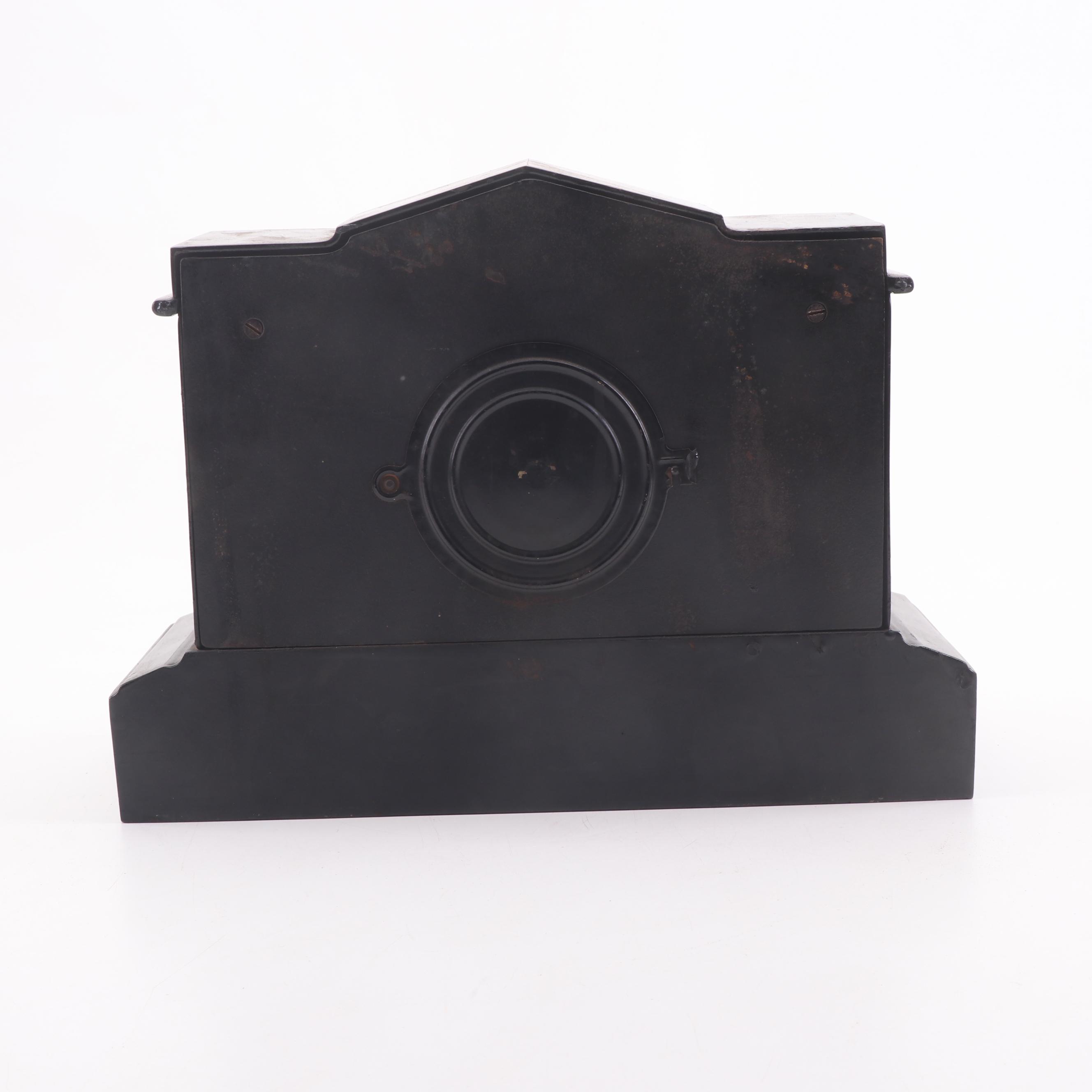 Ansonia Porcelain Face Cast Iron Mantel Clock, Early 20th Century