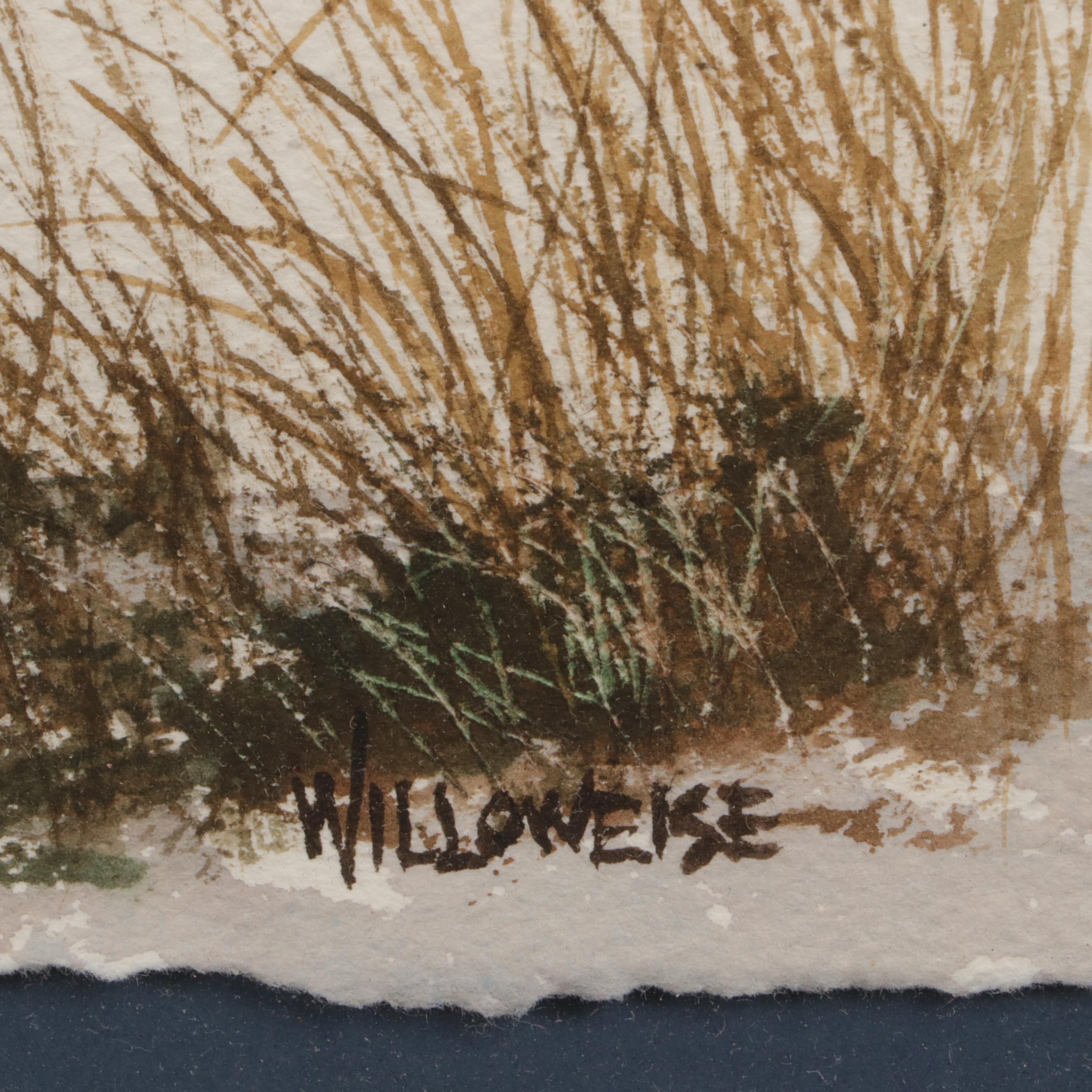 Willoweise Langham Landscape Watercolor Painting of Coastal Scene