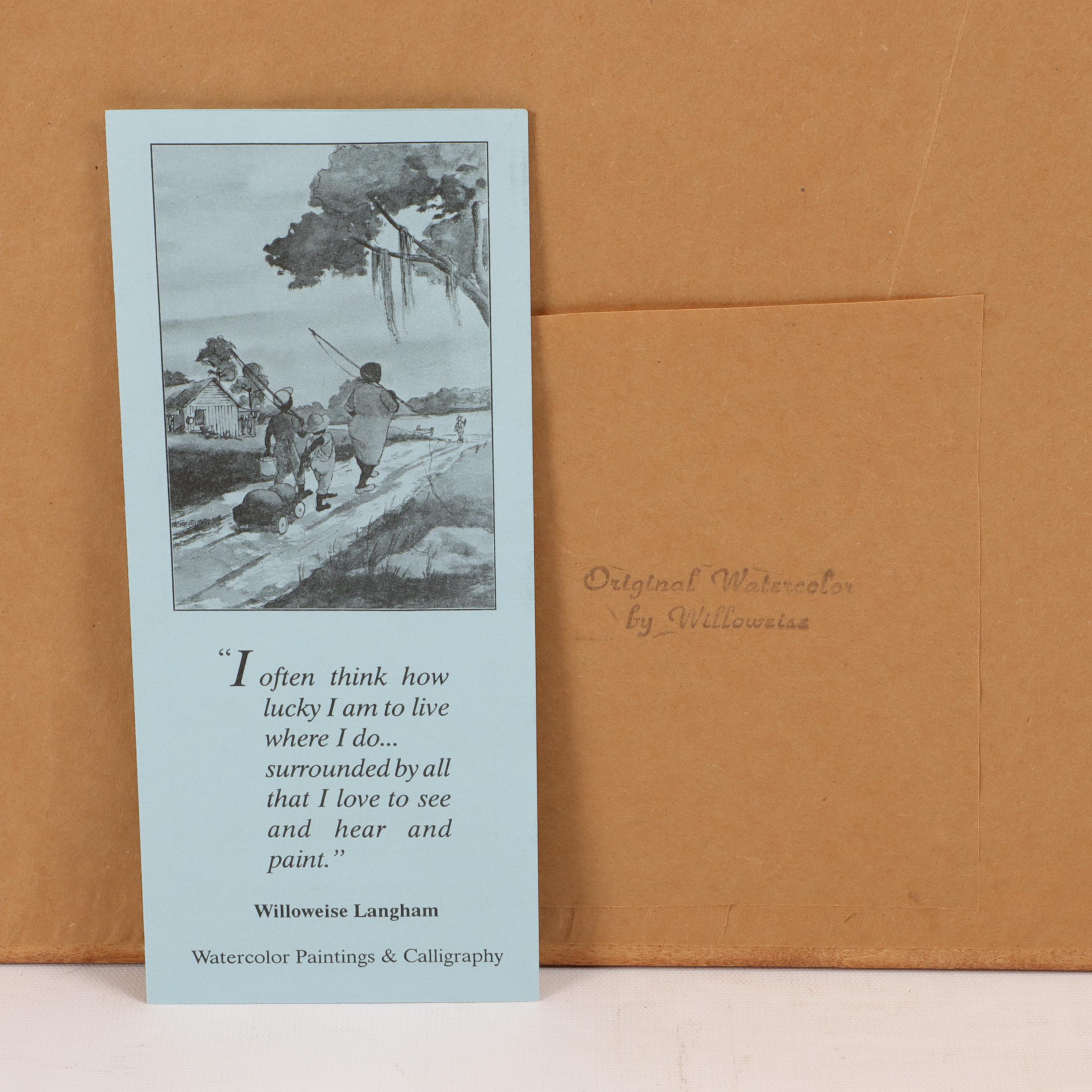 Willoweise Langham Landscape Watercolor Painting of Coastal Scene