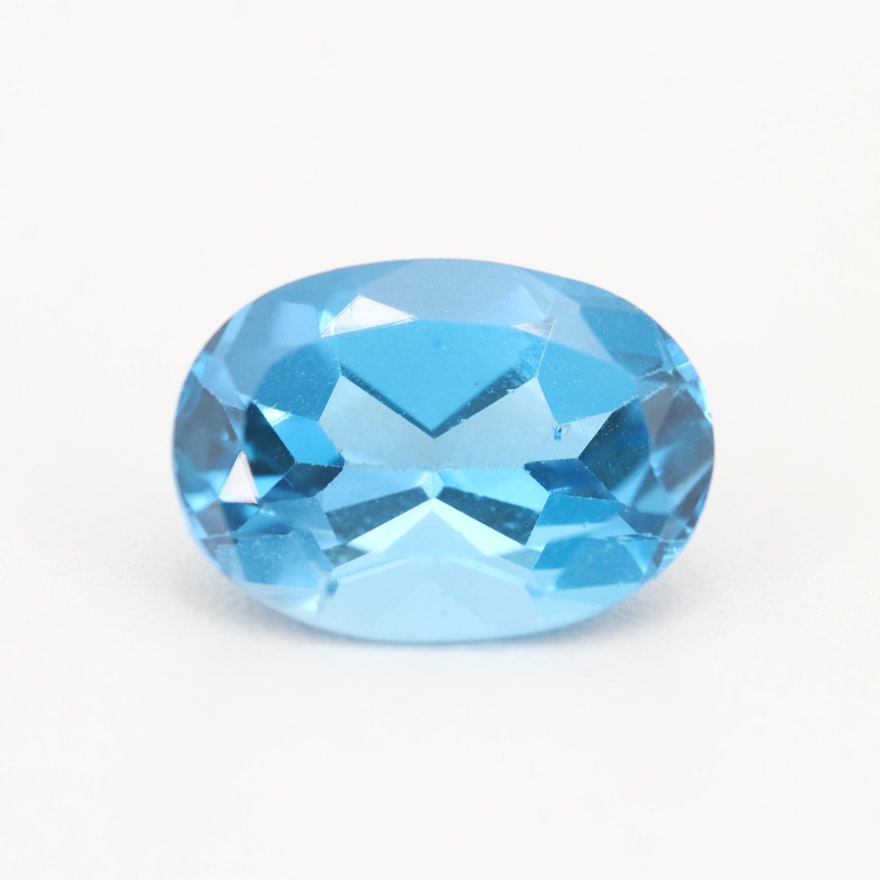 Loose 7.47 CT Blue Topaz Gemstone