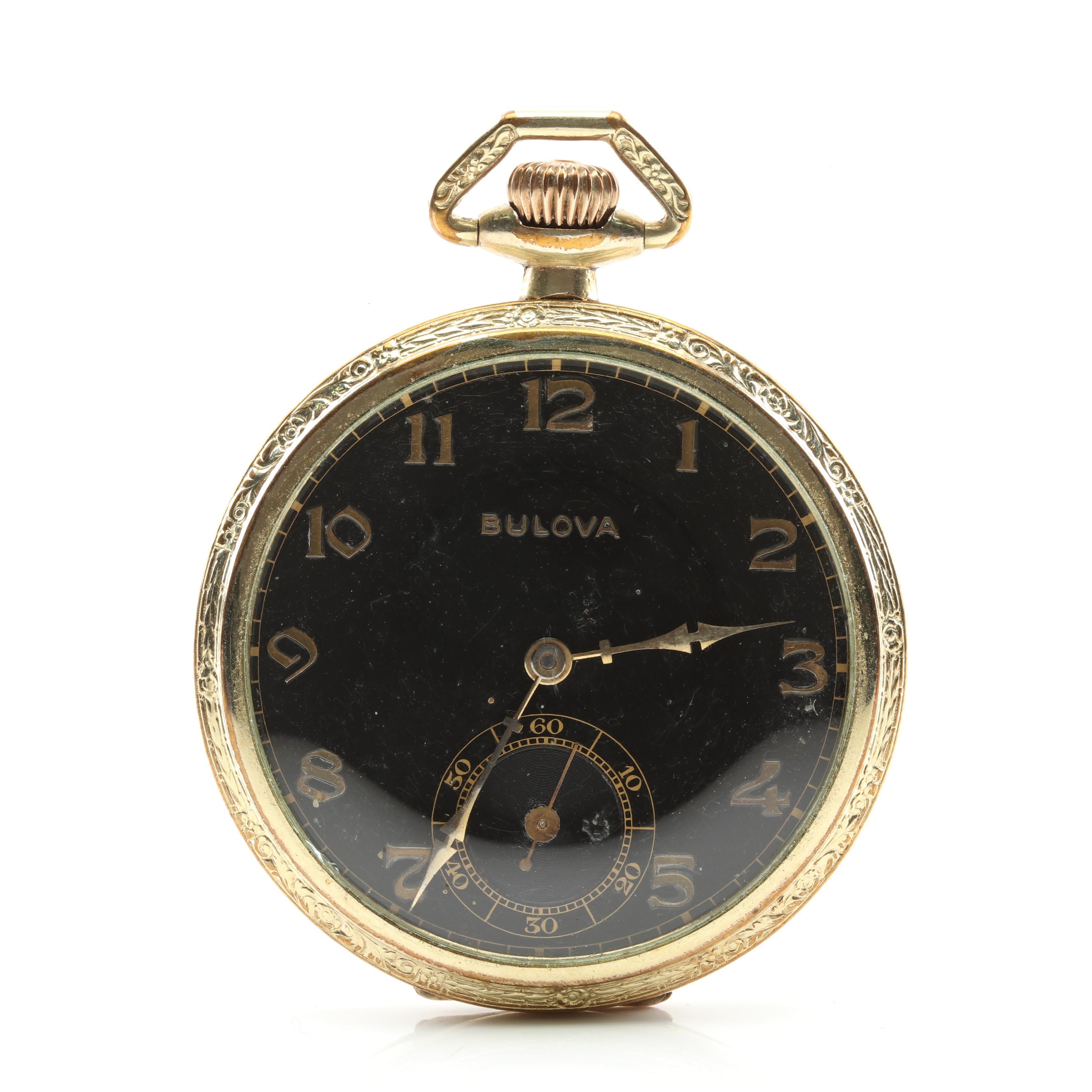 Bulova Gold Plated Pocket Watch