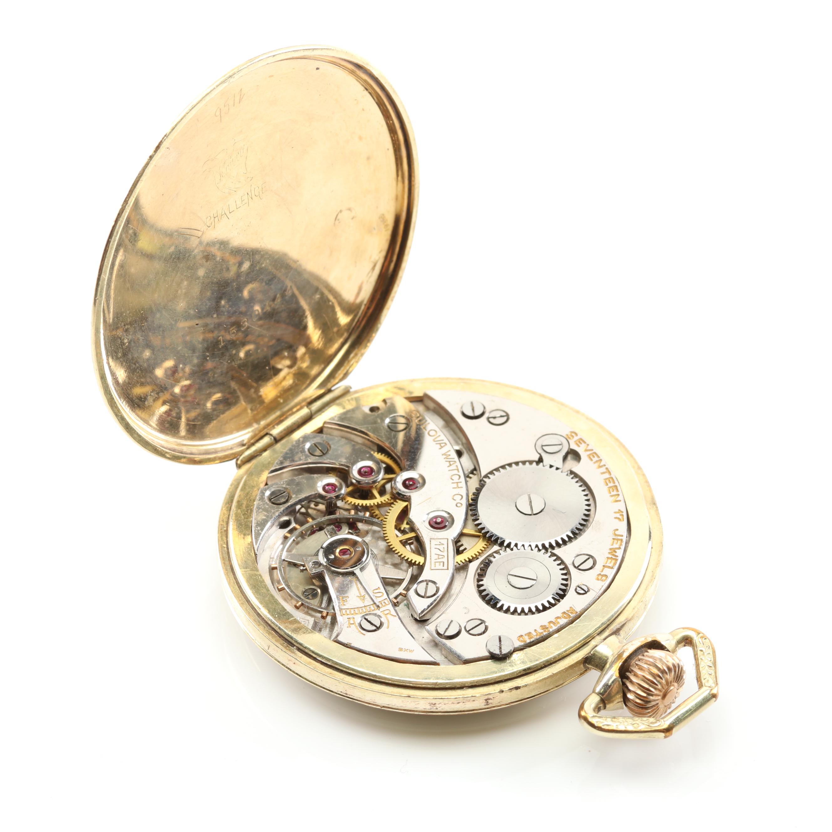 Bulova Gold Plated Pocket Watch