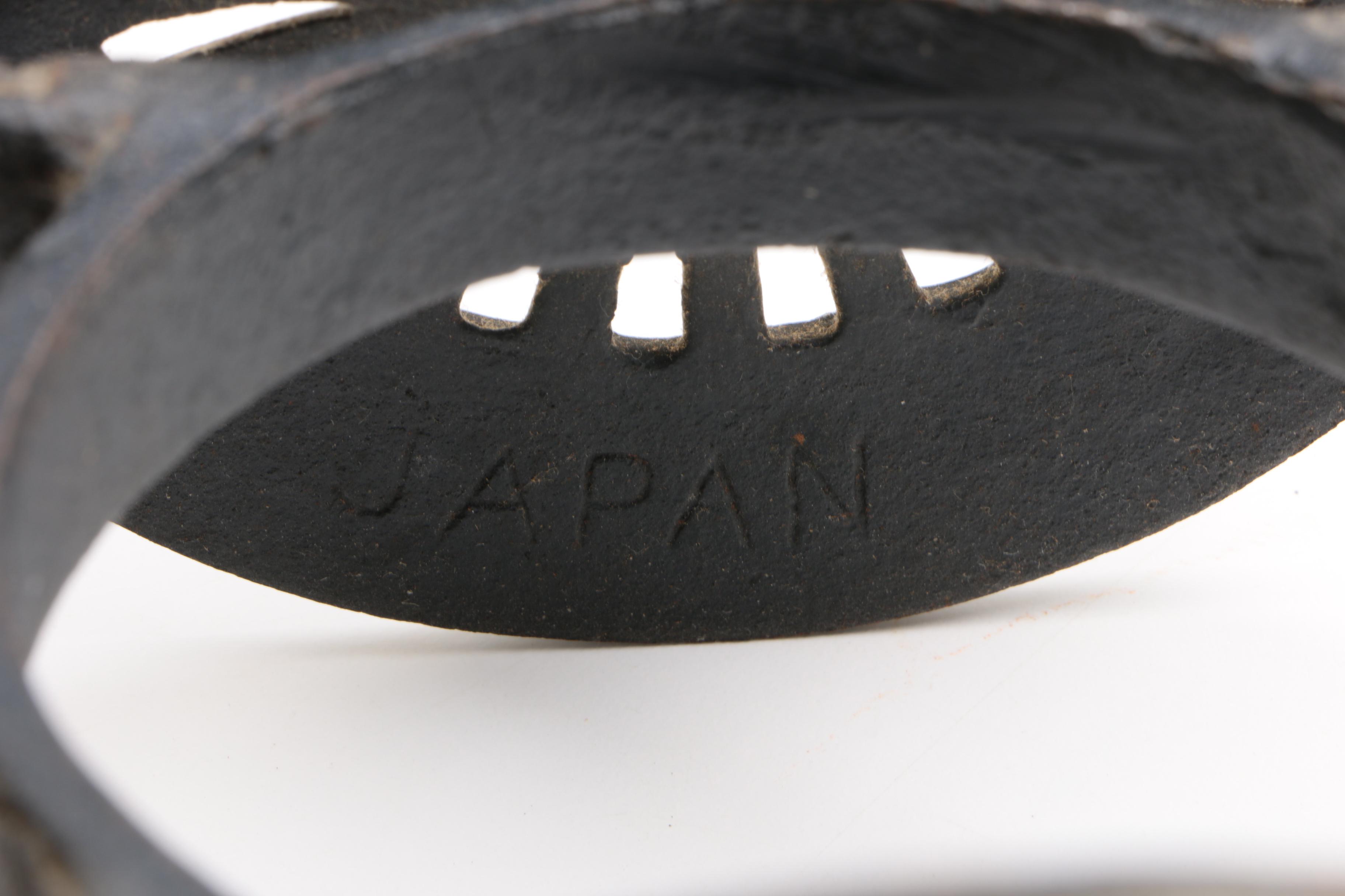 Japanese Cast Iron Flower Cart Ikebana Vase, 20th Century