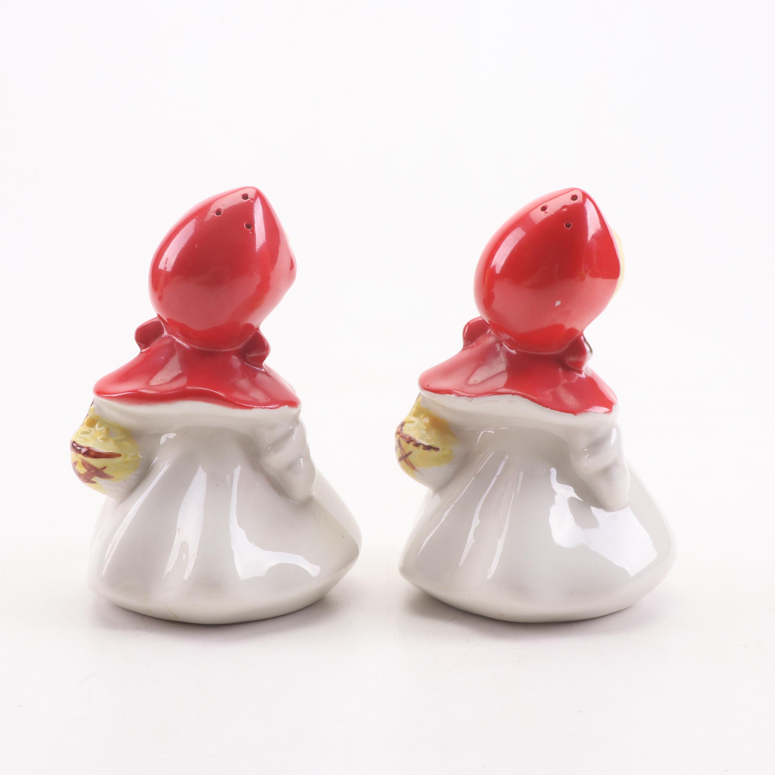 Hull Style Ceramic Little Red Riding Hood Table Lamp with Other Tableware