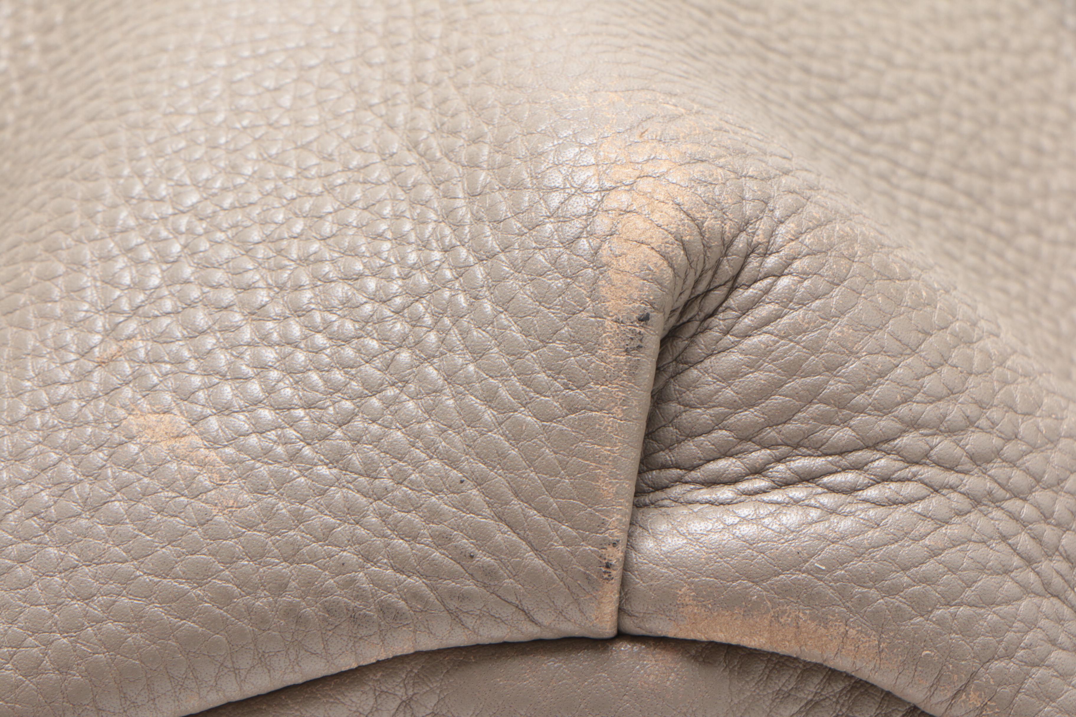 Prada Grey Pebbled Daino Leather Shoulder Bag