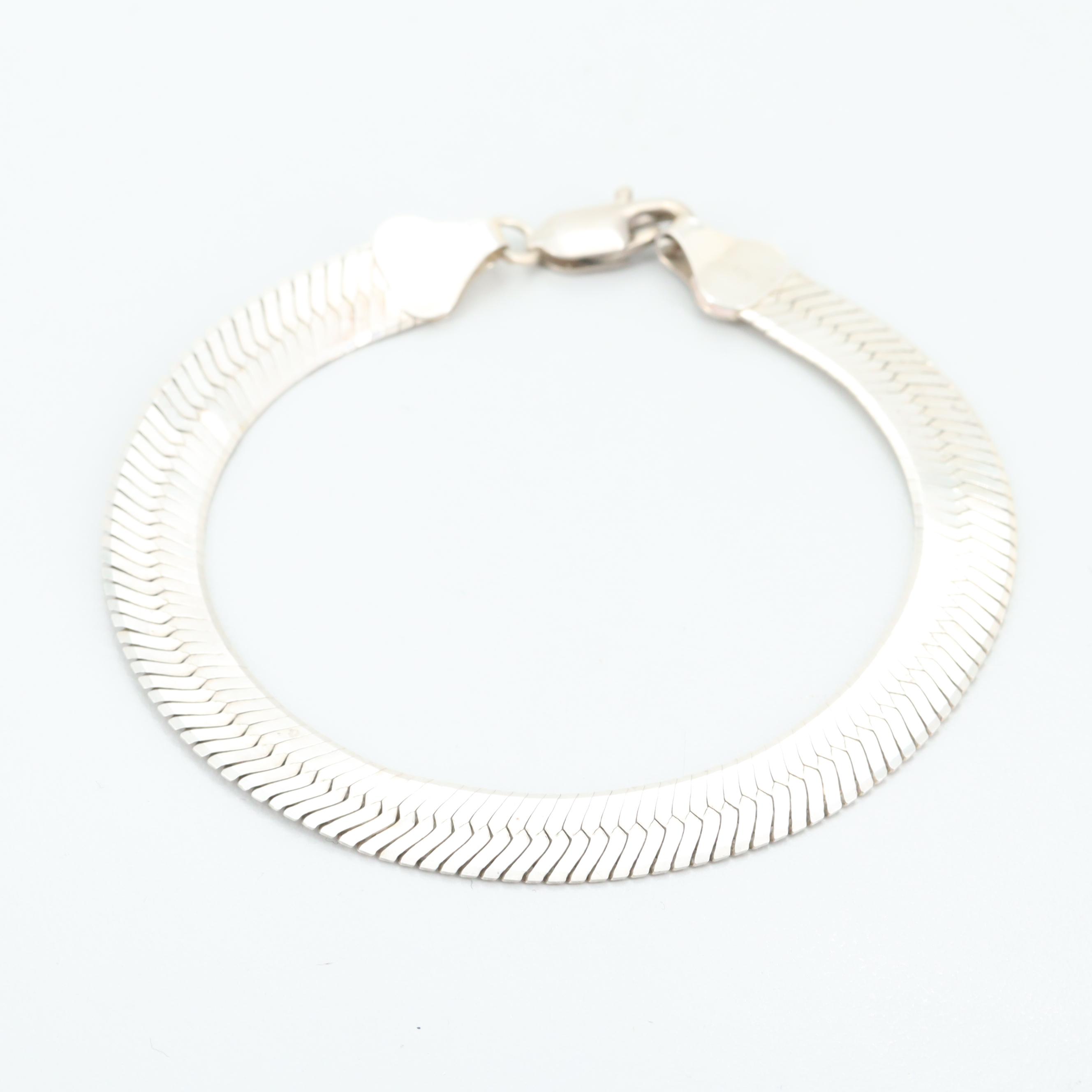 Sterling Silver Herringbone Bracelet