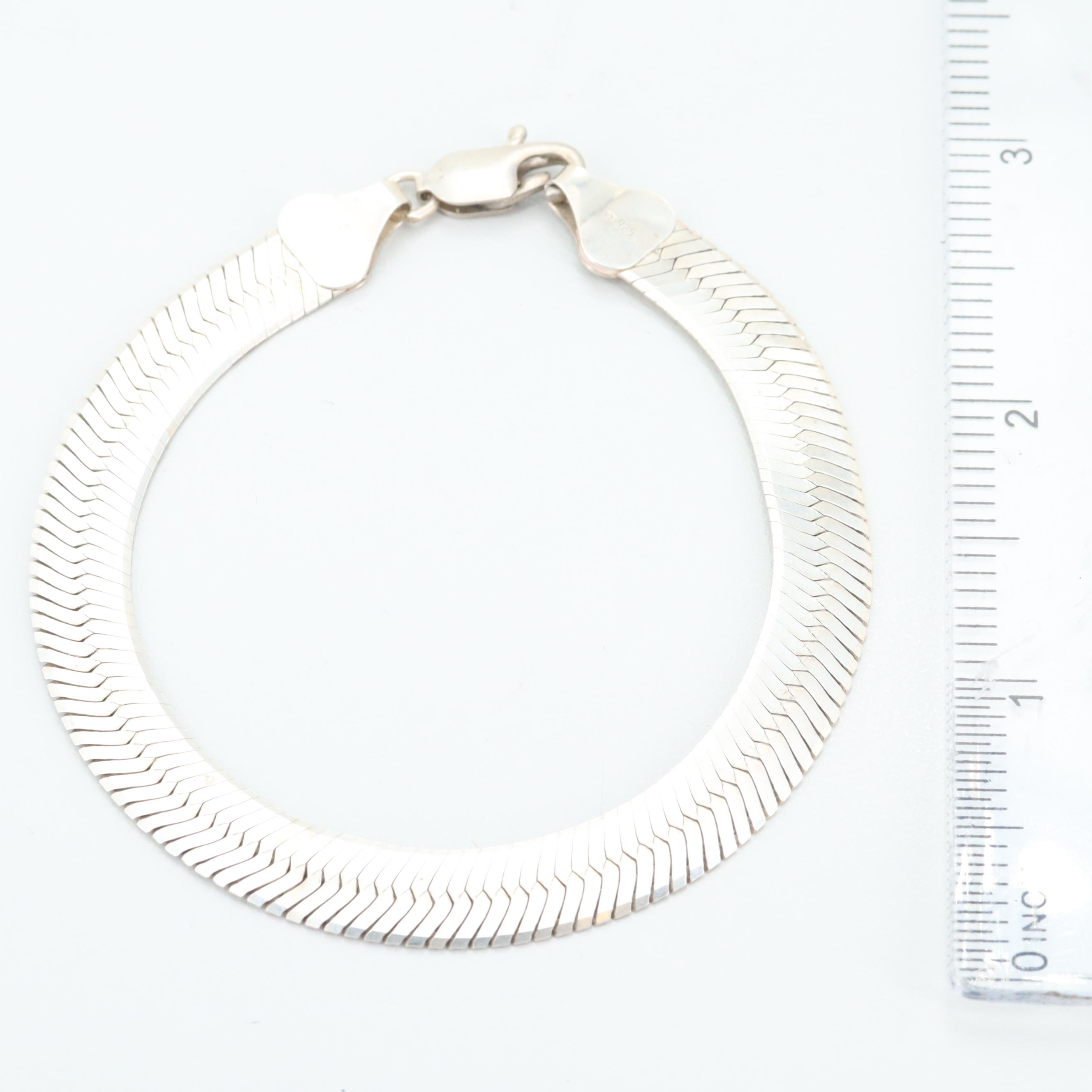 Sterling Silver Herringbone Bracelet