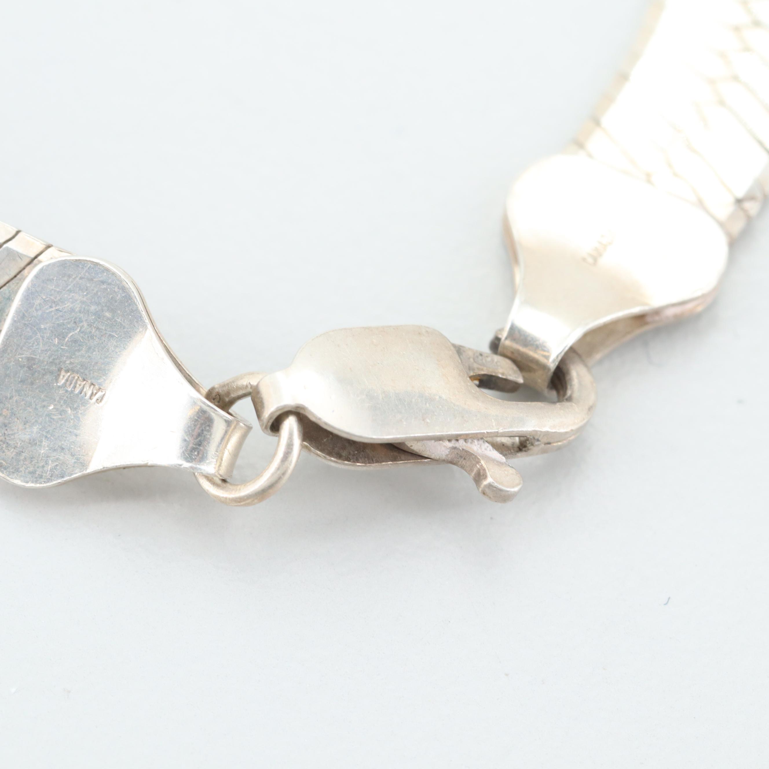 Sterling Silver Herringbone Bracelet