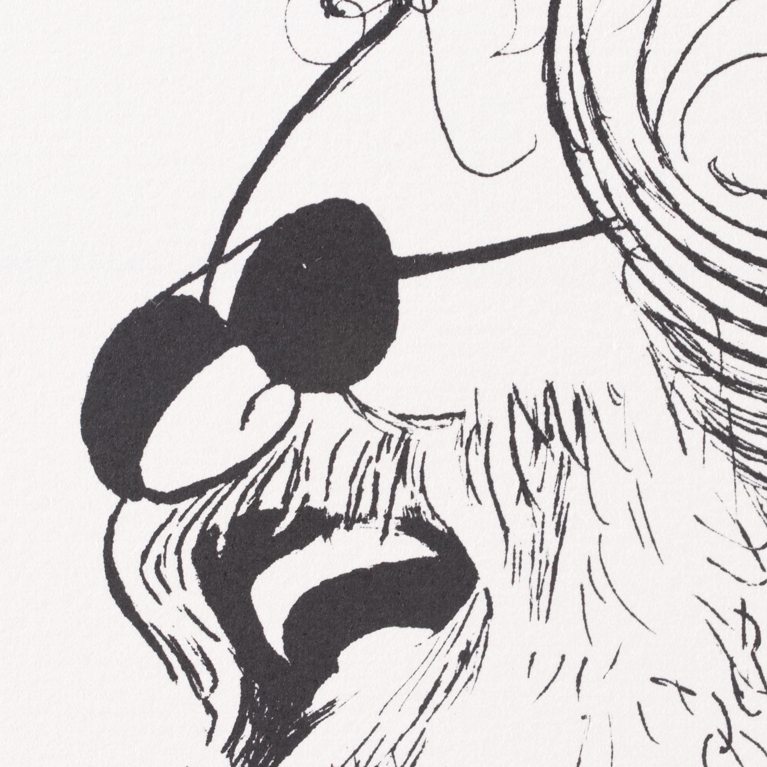 Al Hirschfeld Caricature Lithograph of Jerry Garcia