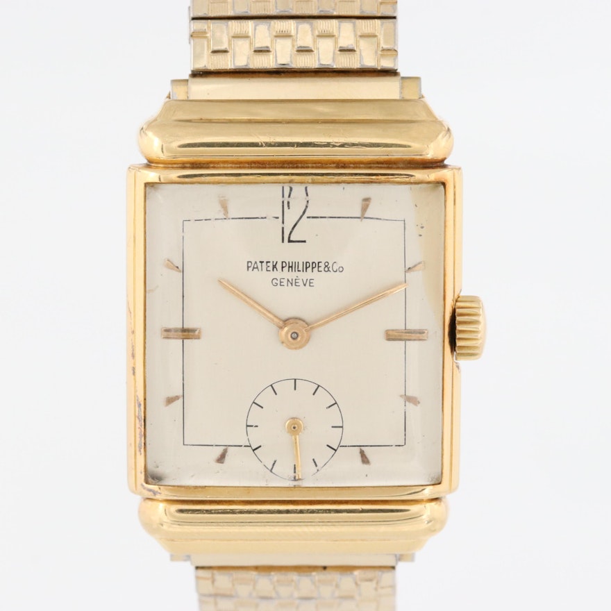 Vintage Patek Philippe 18K Yellow Gold Stem Wind Wristwatch, Circa 1940