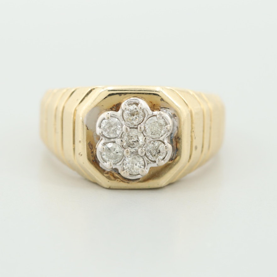 14K Yellow Gold Diamond Ring