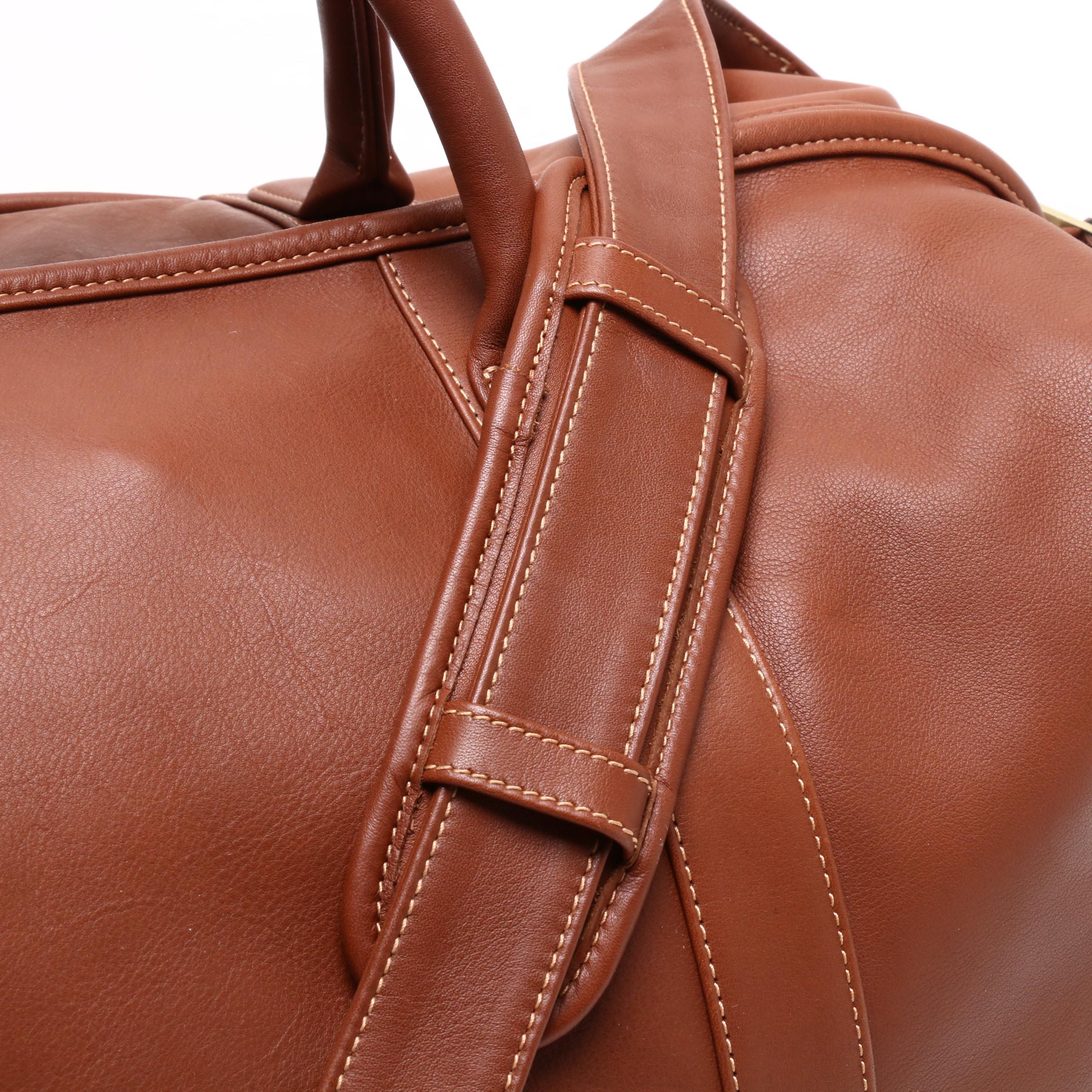 Coach Travel Collection British Tan Leather Weekender Duffel Bag