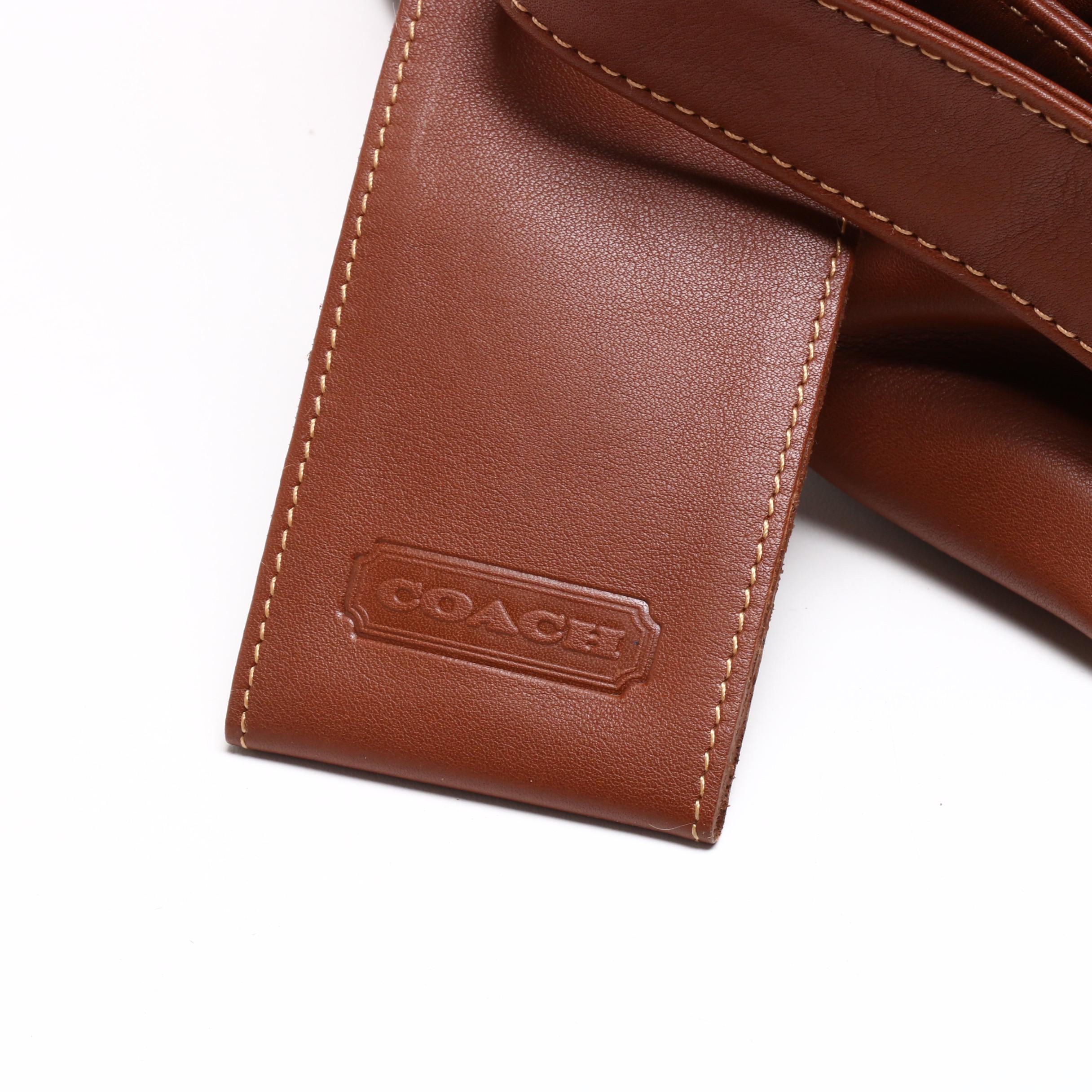 Coach Travel Collection British Tan Leather Weekender Duffel Bag