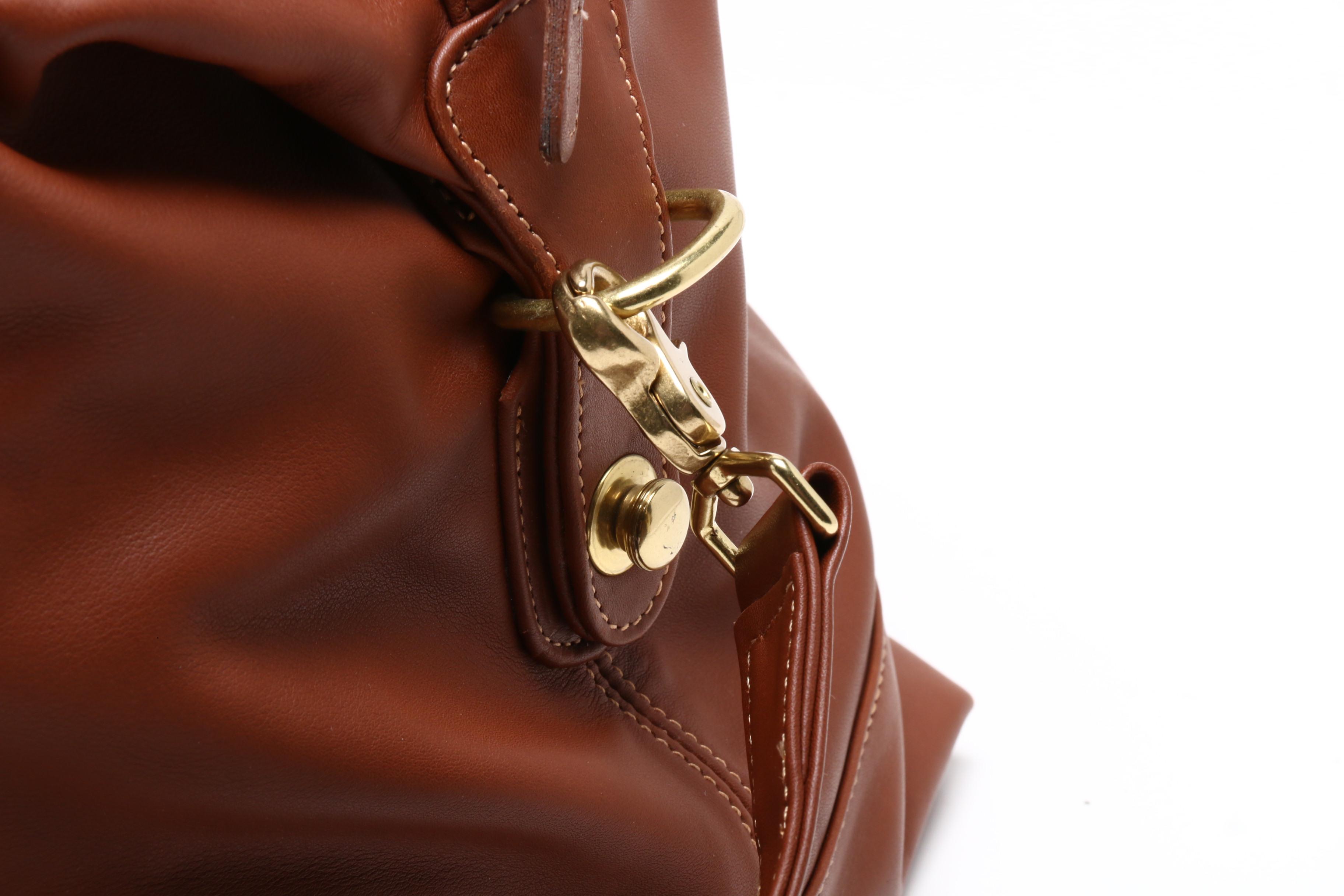 Coach Travel Collection British Tan Leather Weekender Duffel Bag