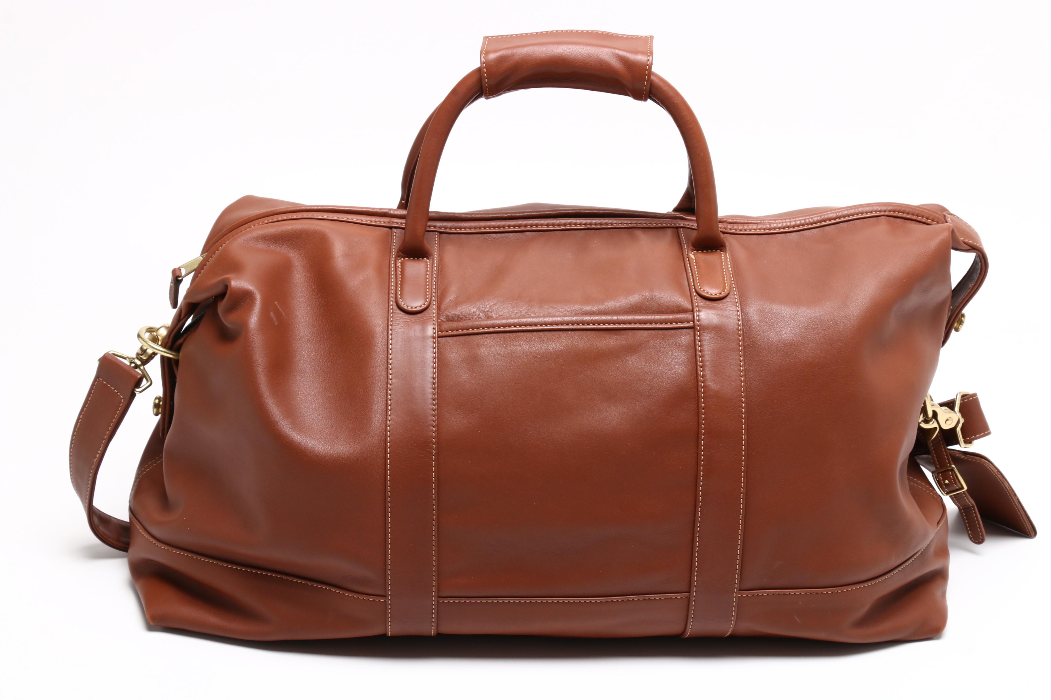 Coach Travel Collection British Tan Leather Weekender Duffel Bag