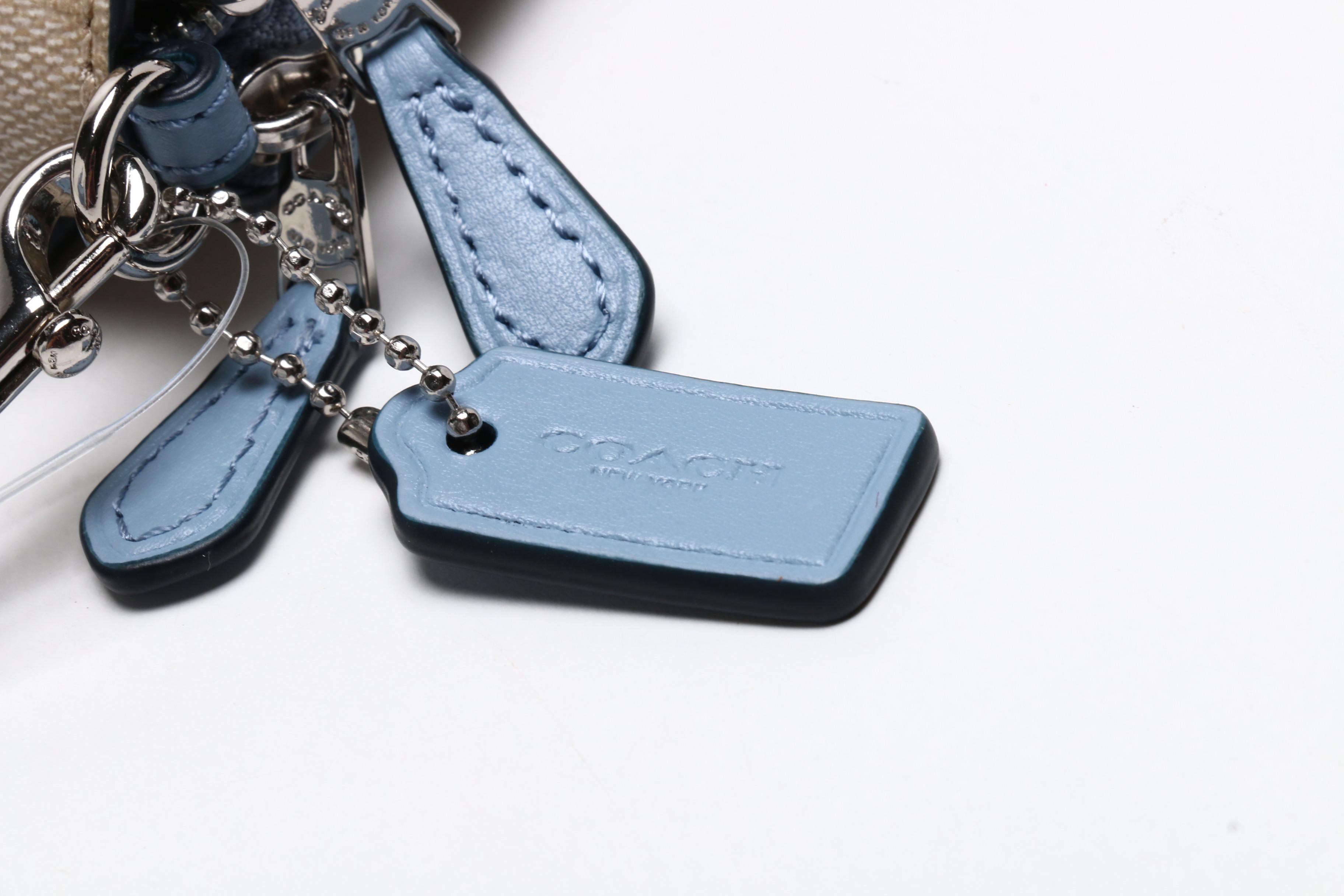 Coach Cornflower Blue Pebbled Leather Harley East West Hobo Bag with Wallet