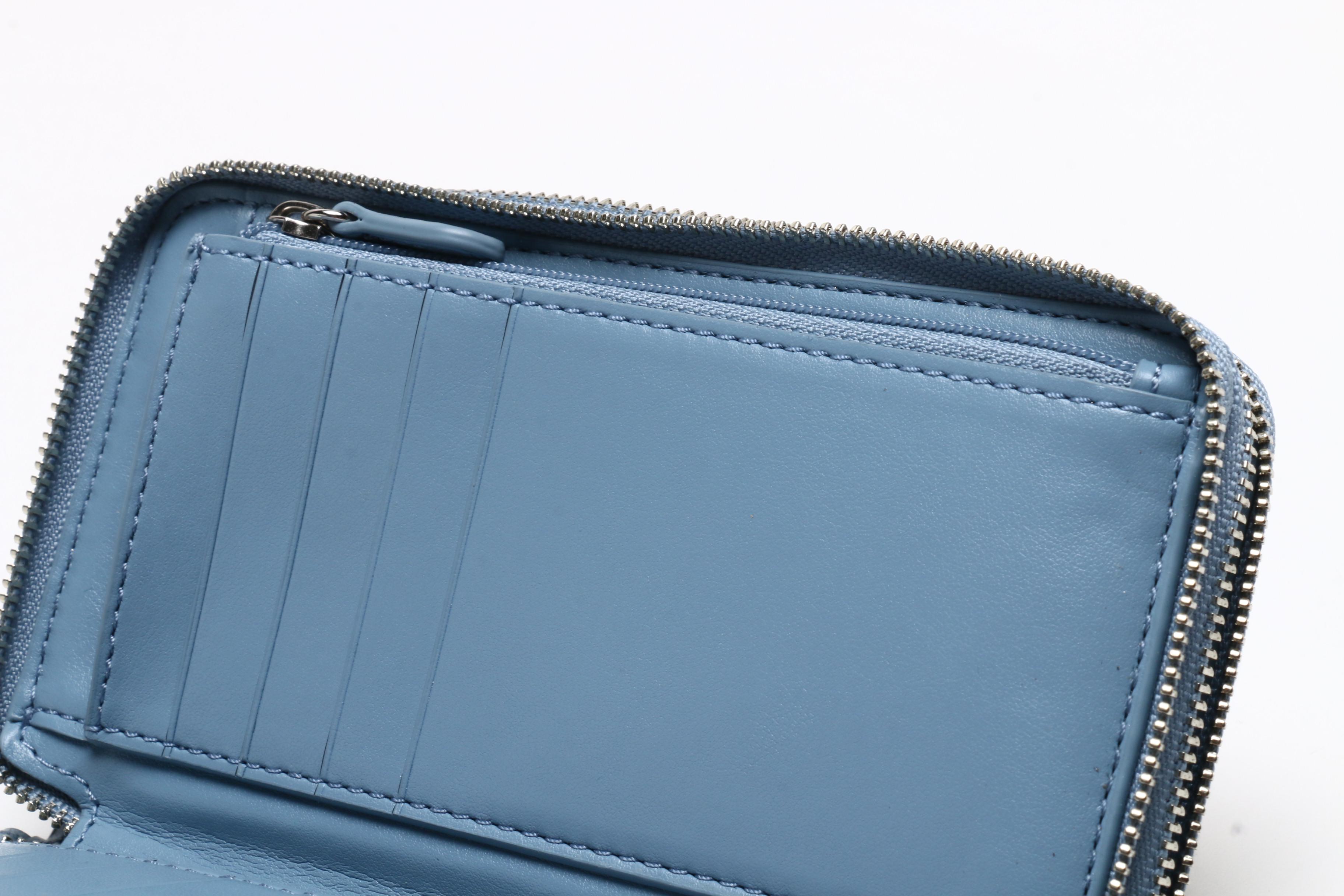 Coach Cornflower Blue Pebbled Leather Harley East West Hobo Bag with Wallet