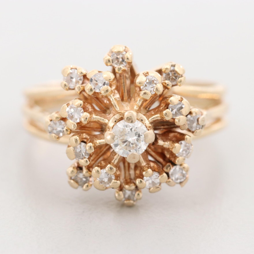 14K Yellow Gold Diamond Ring